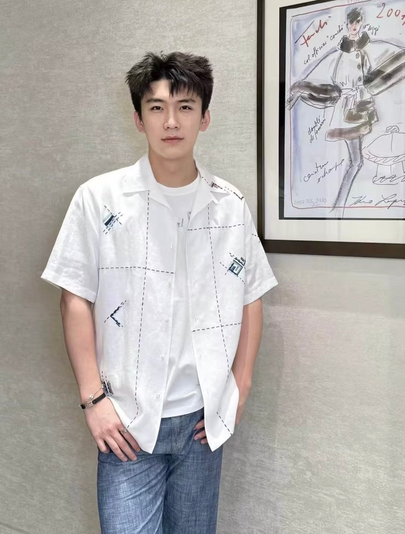 Fendi 2026 Spring/Summer collection - new bowling collar and short-sleeved shirts.M6051007 - Image 2