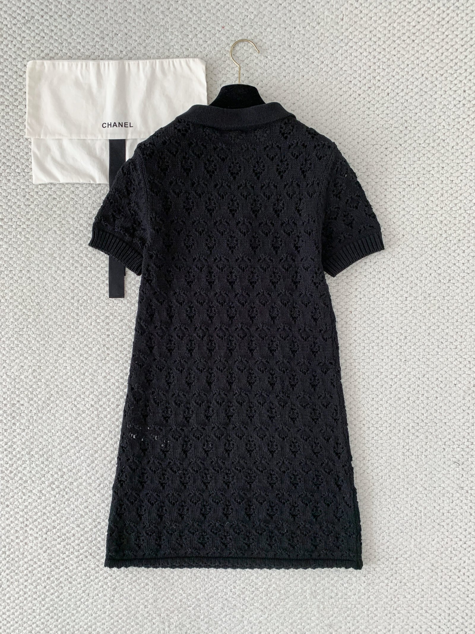 CELINE Mini dress in cotton pointelle W6051102 - Image 5