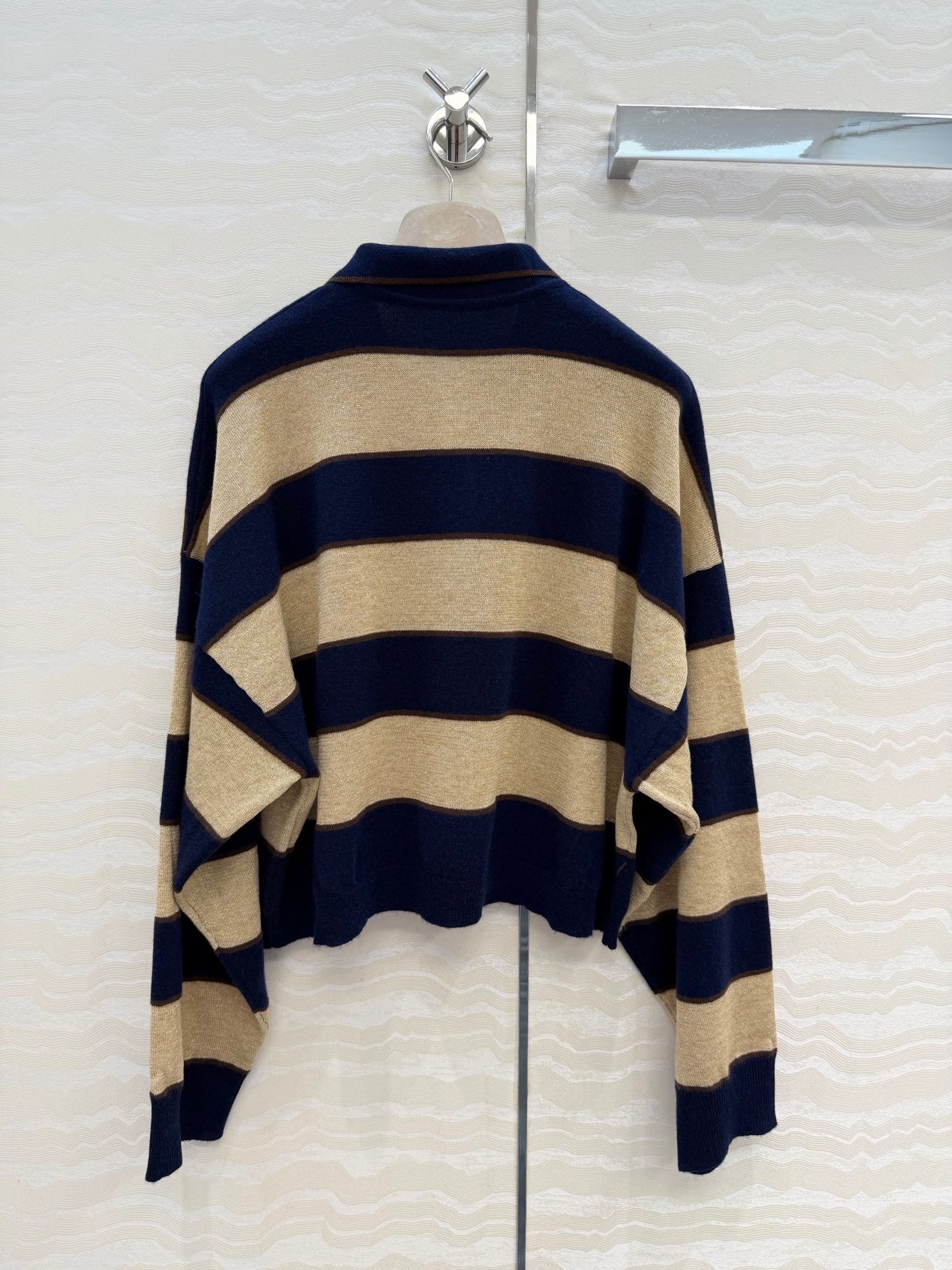 Brunello Cucinelli Striped Collar Knit Shirt W6051201 - Image 4