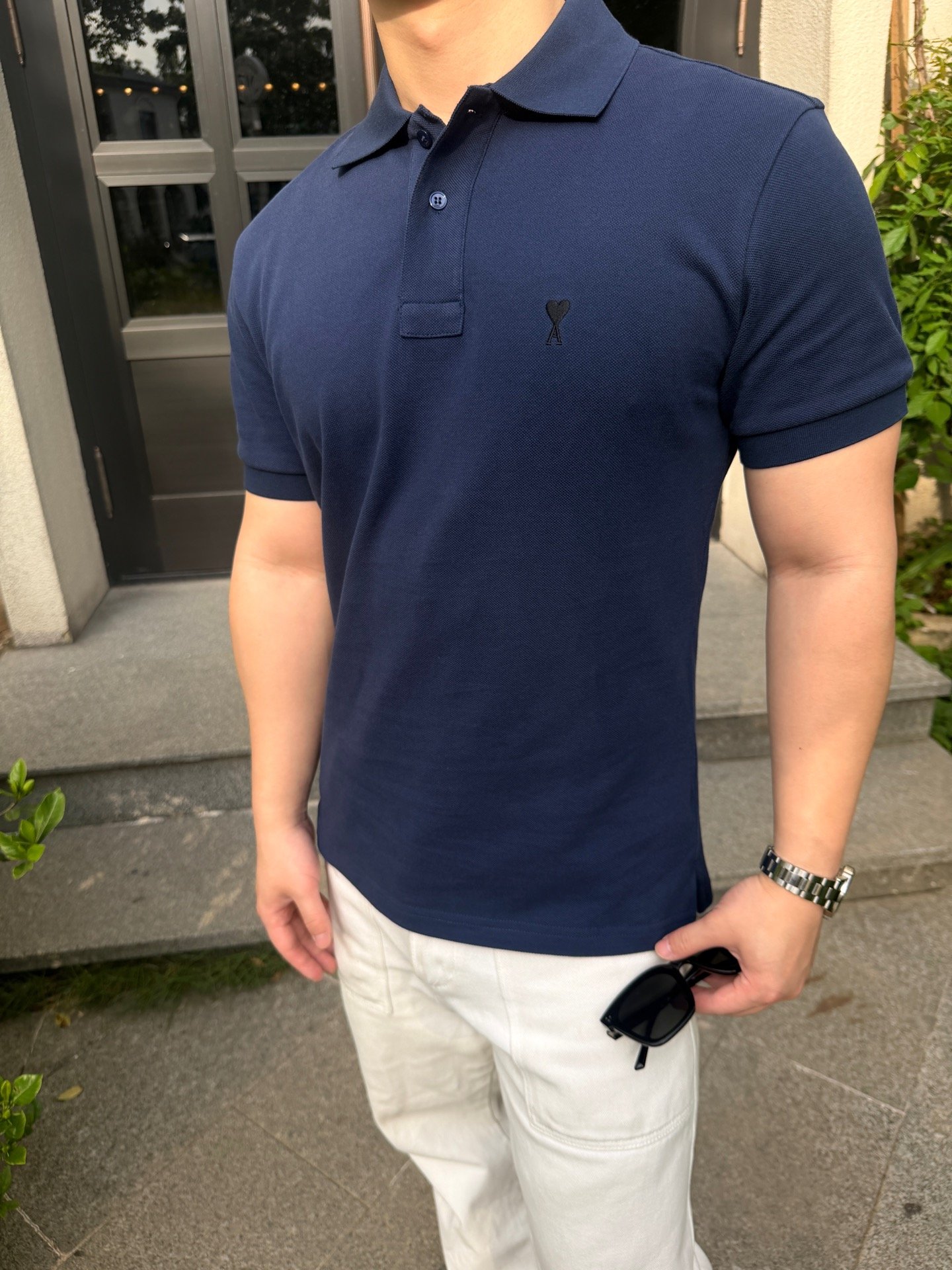 Ami Paris Embroidered Logo Polo Shirt M6051306 - Image 4