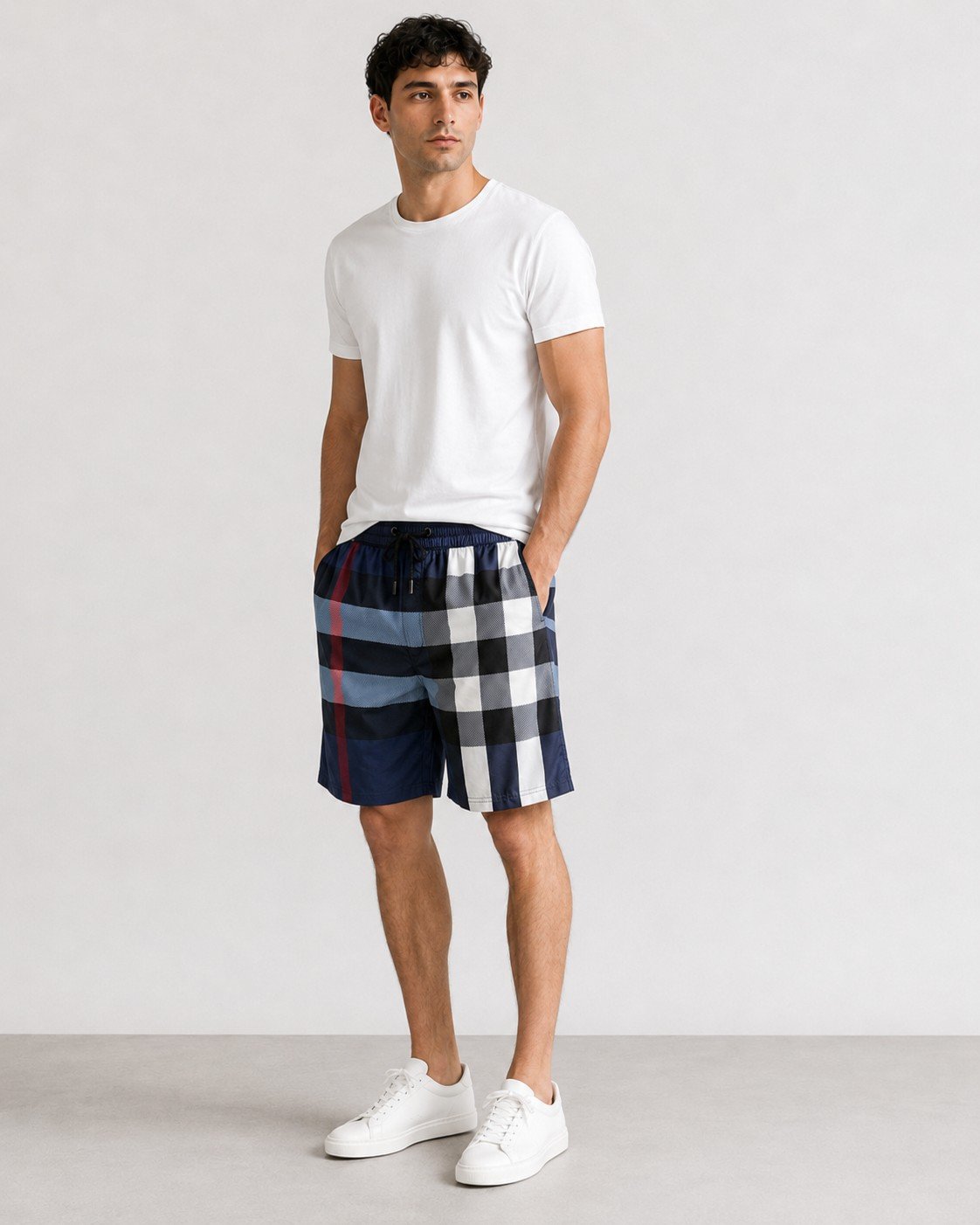 Classic checkered beach pants M6051803 - Image 4