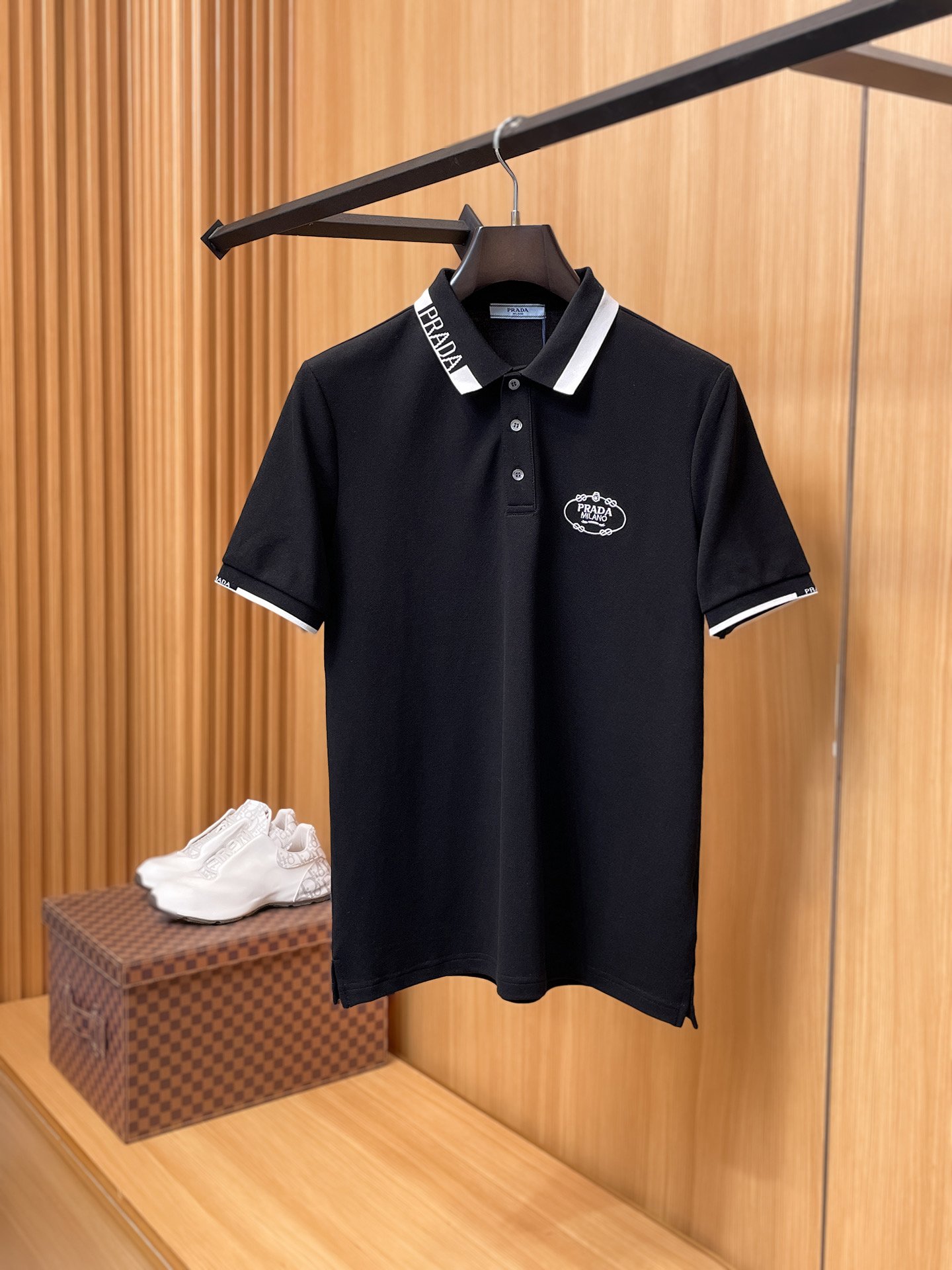 Prada 2026ss Summer New Style Collarless Polo Shirt M6051503 - Image 2