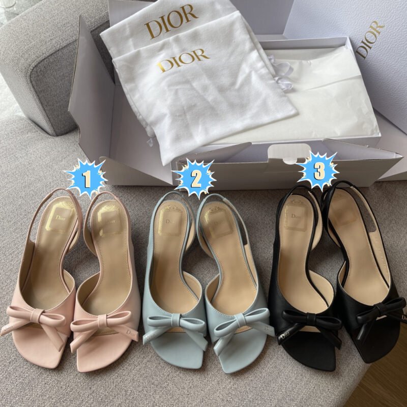 Dior Bow Heeled Slingback Sandal B6051902
