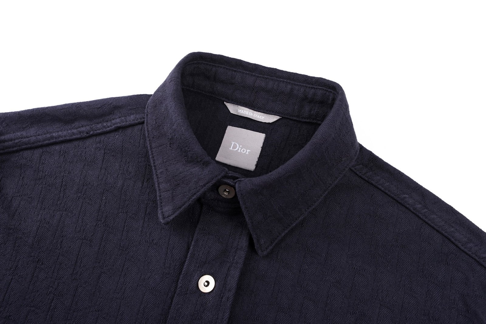 DIOR 2026 Spring/Summer Collection Cotton Jacquard Logo Textured Denim Shirt M6051904 - Image 6