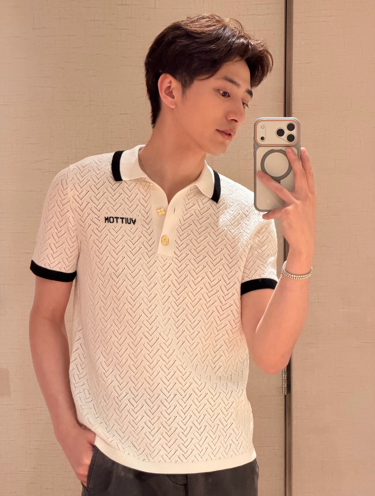 Polo white short-sleeved shirt M6052006 - Image 2