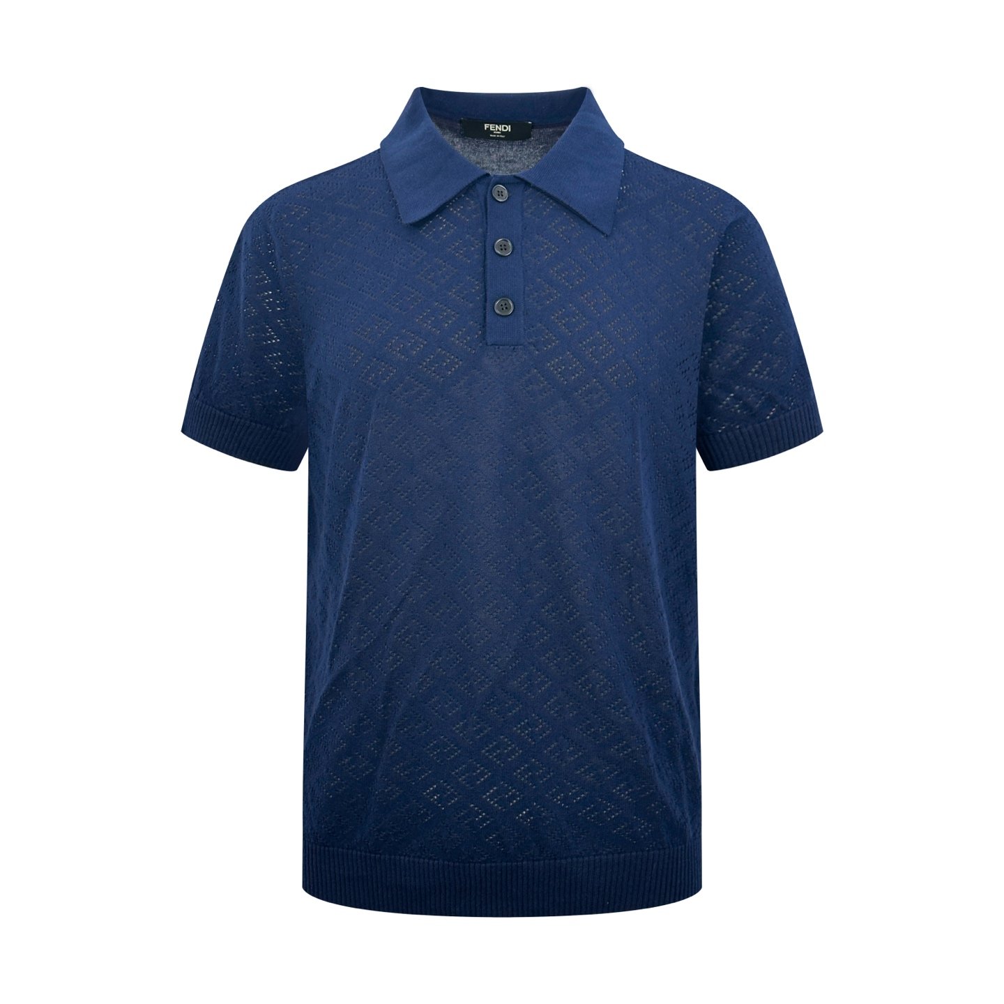 Fendi FF Jacquard Polo-neck Knit Shirt M6052105 - Image 7