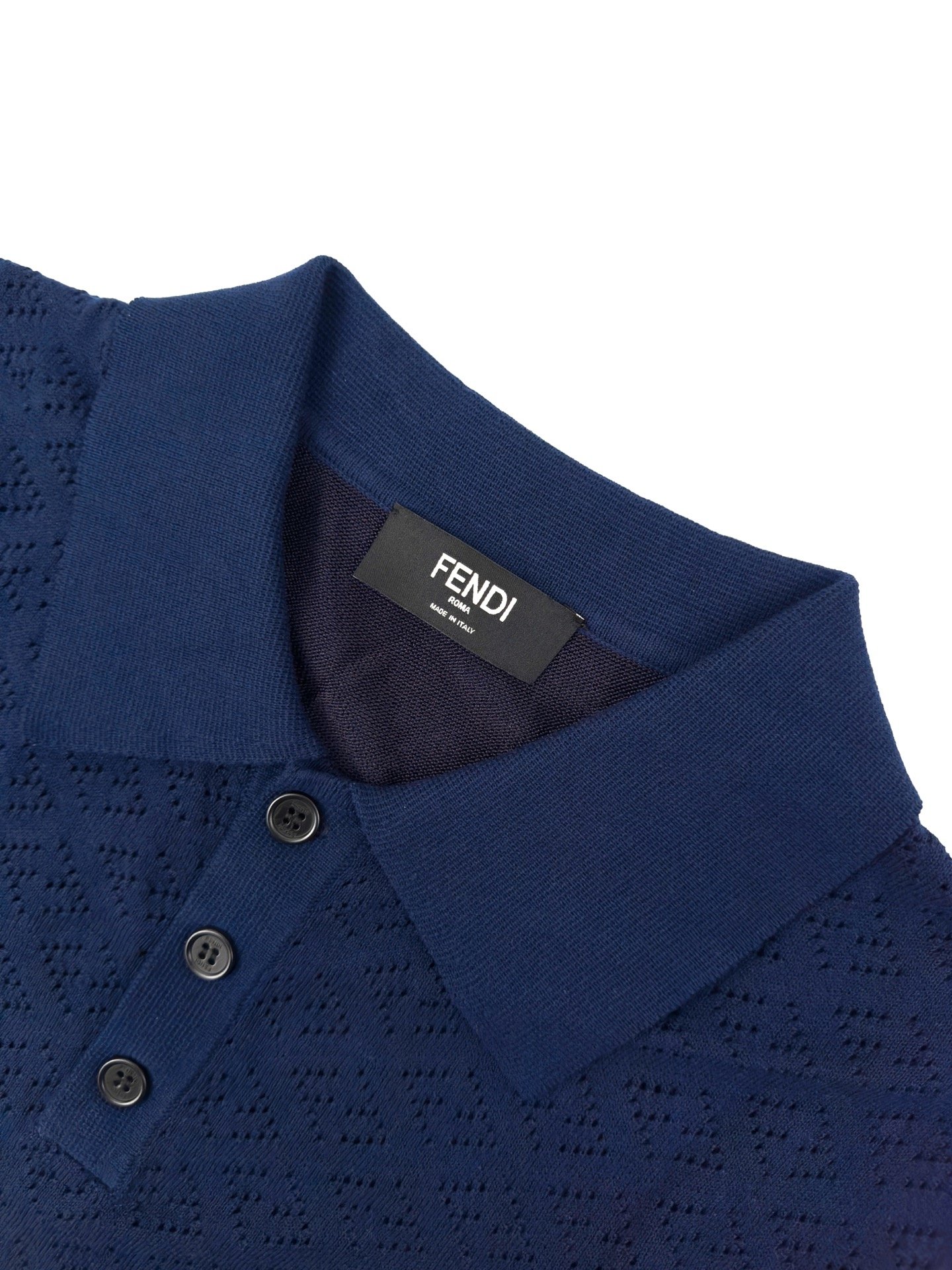 Fendi FF Jacquard Polo-neck Knit Shirt M6052105 - Image 9