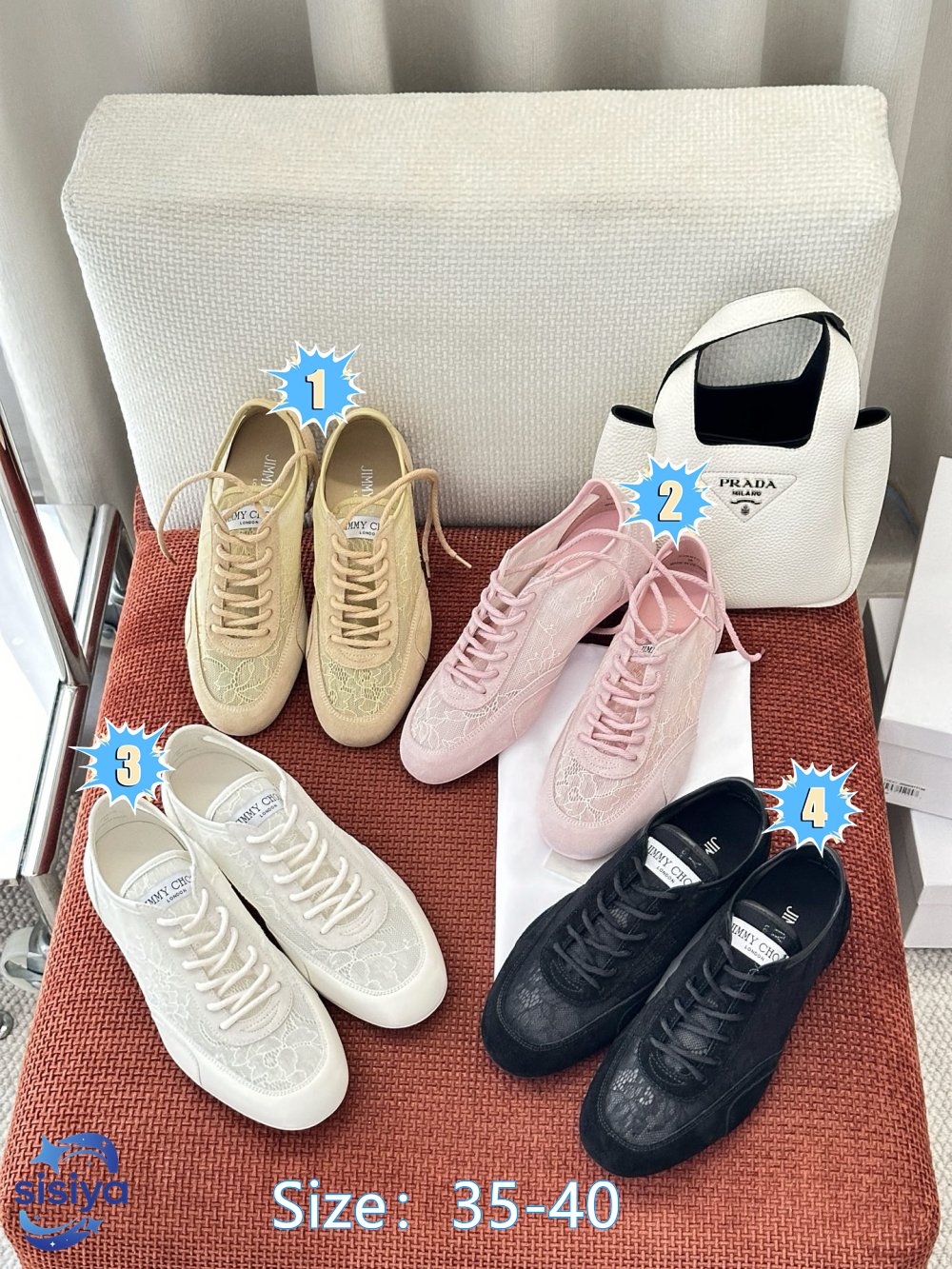 Jimmy Choo Sunny Lace Low-Top Sneakers B6051903
