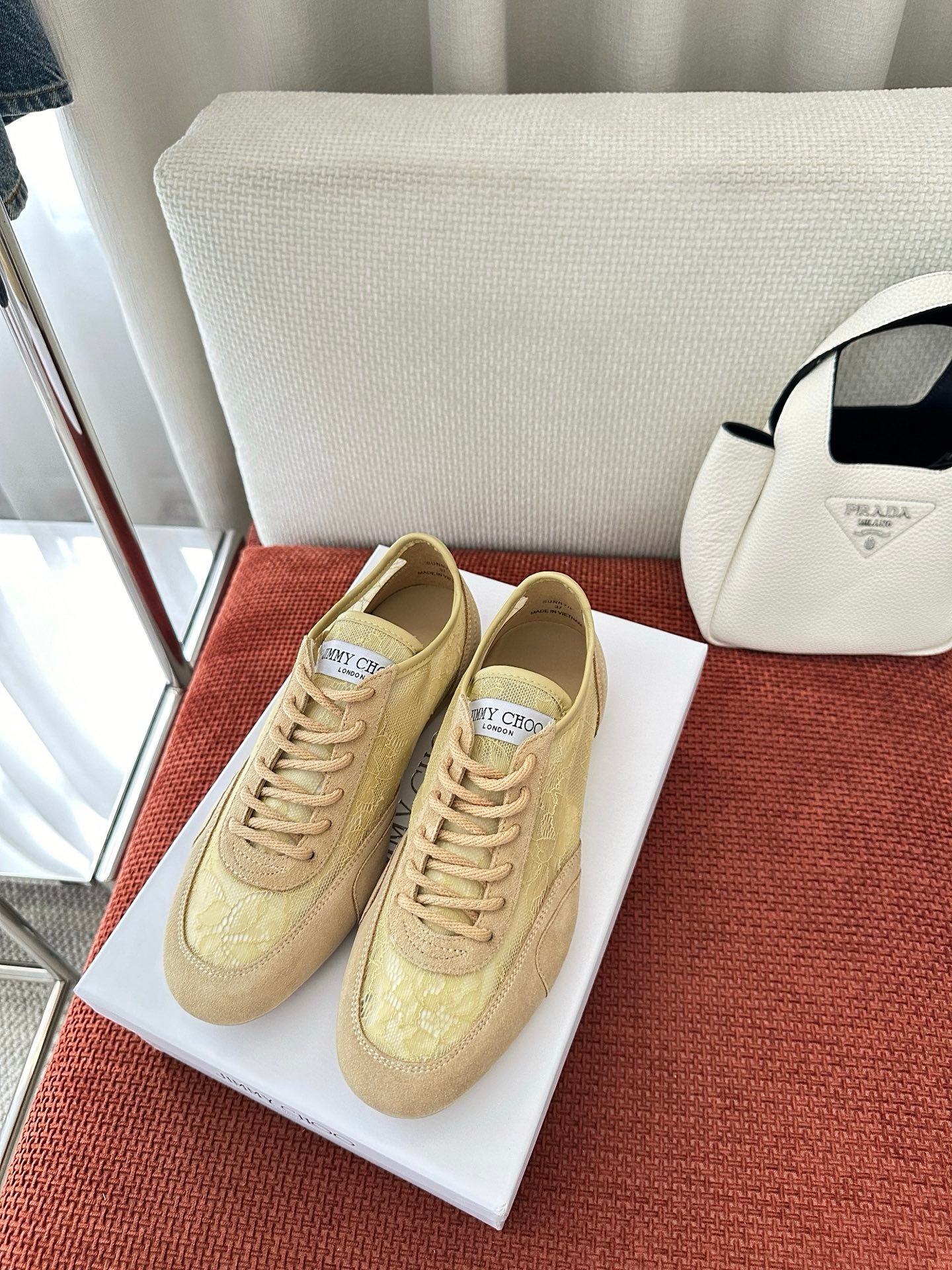 Jimmy Choo Sunny Lace Low-Top Sneakers B6051903 - Image 2