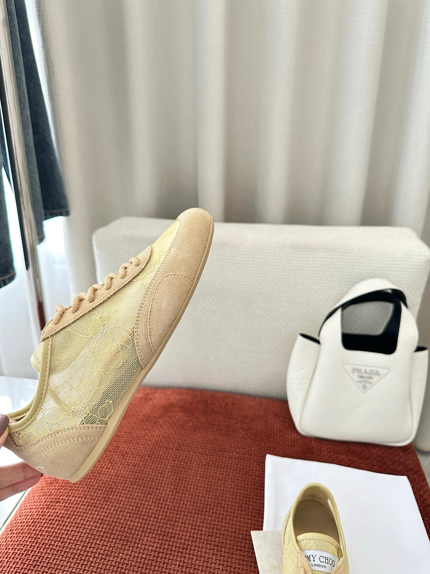 Jimmy Choo Sunny Lace Low-Top Sneakers B6051903 - Image 3