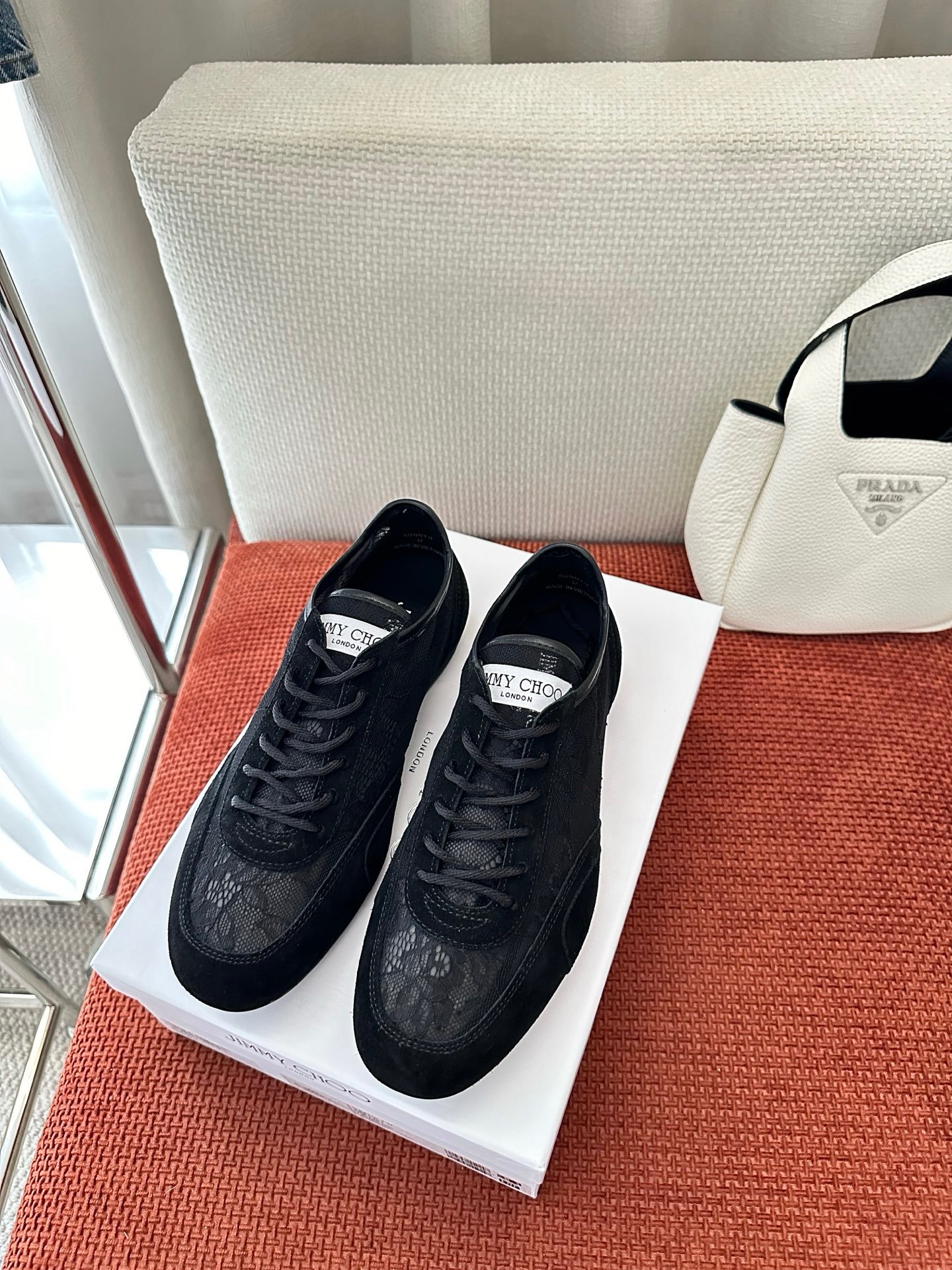 Jimmy Choo Sunny Lace Low-Top Sneakers B6051903 - Image 5