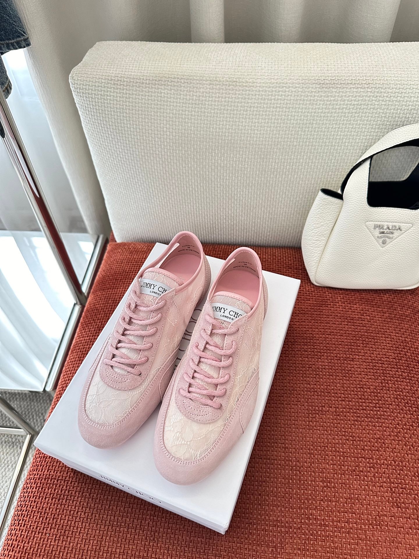 Jimmy Choo Sunny Lace Low-Top Sneakers B6051903 - Image 9