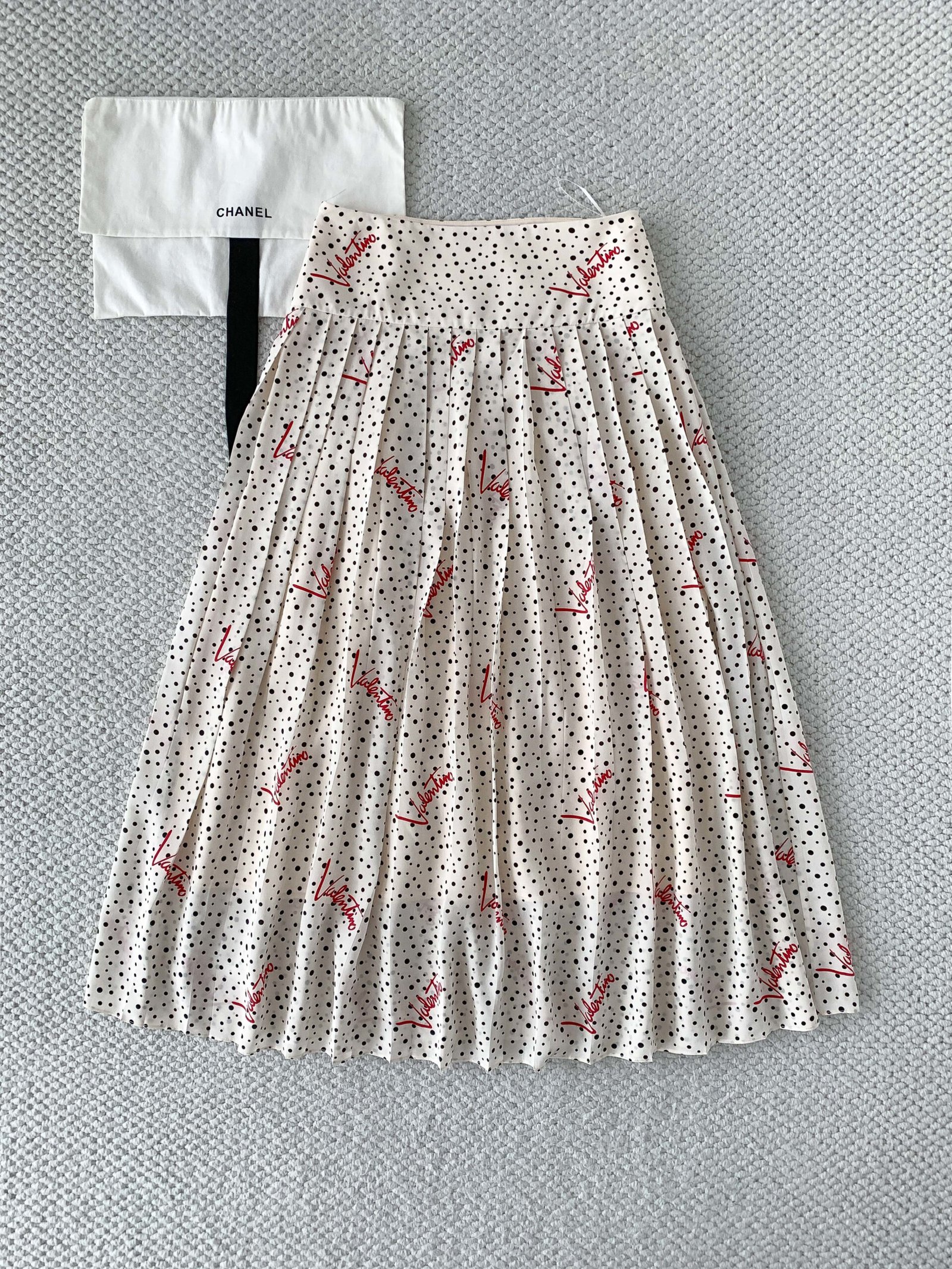 Valentino Multi Silk Plus De Pois Midi Skirt W6051904