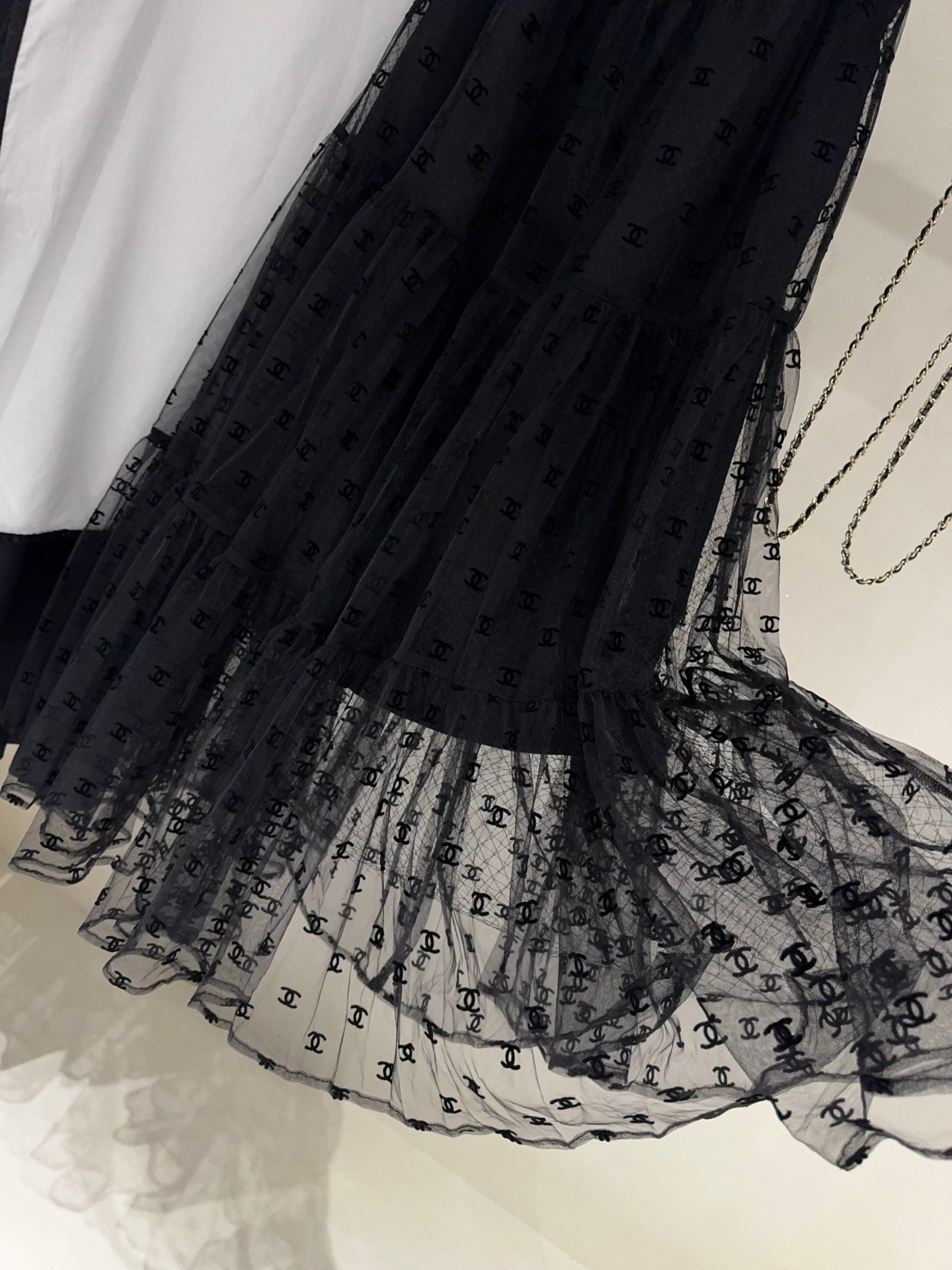 Chanel multi-layered chiffon half-length dress W6052104 - Image 5
