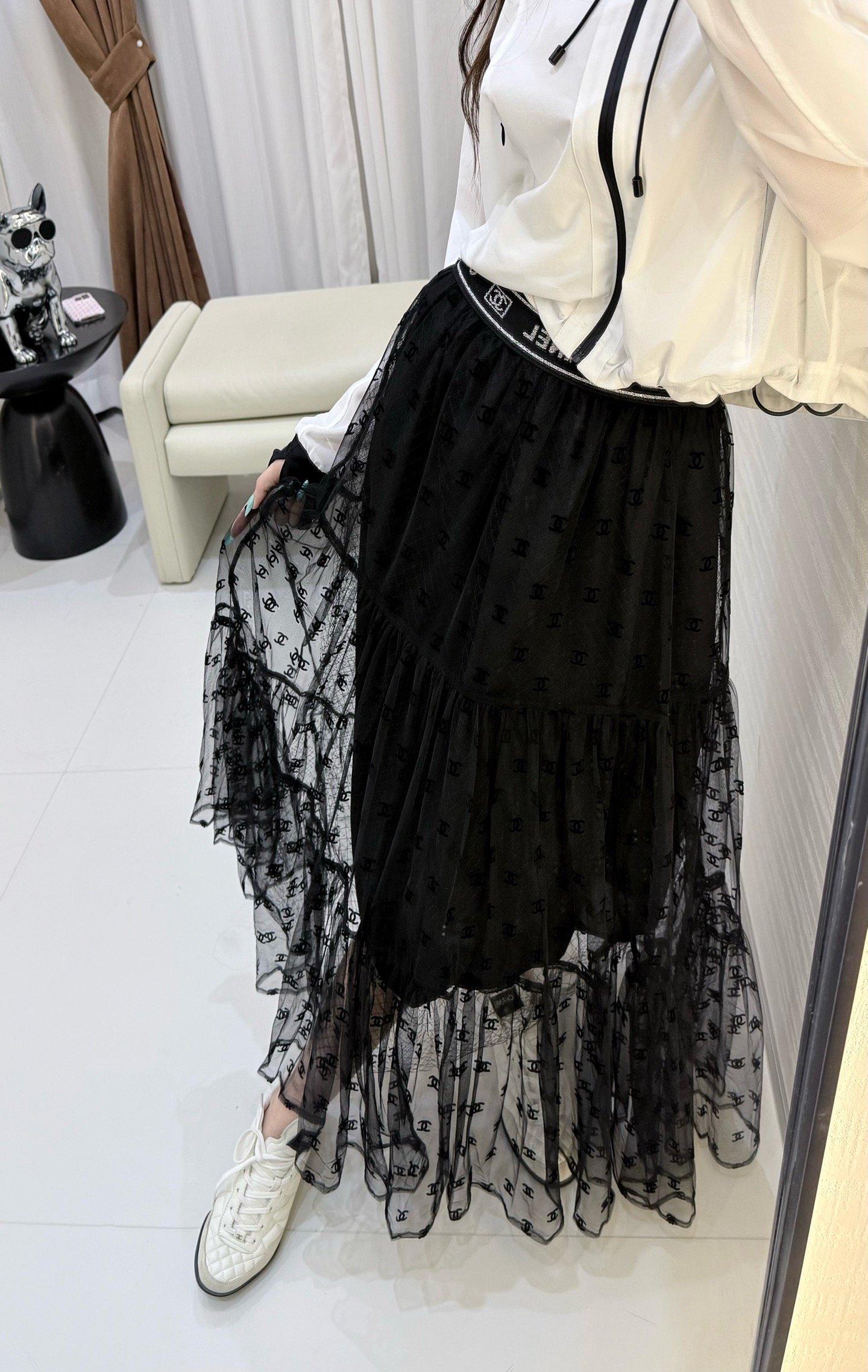 Chanel multi-layered chiffon half-length dress W6052104 - Image 8