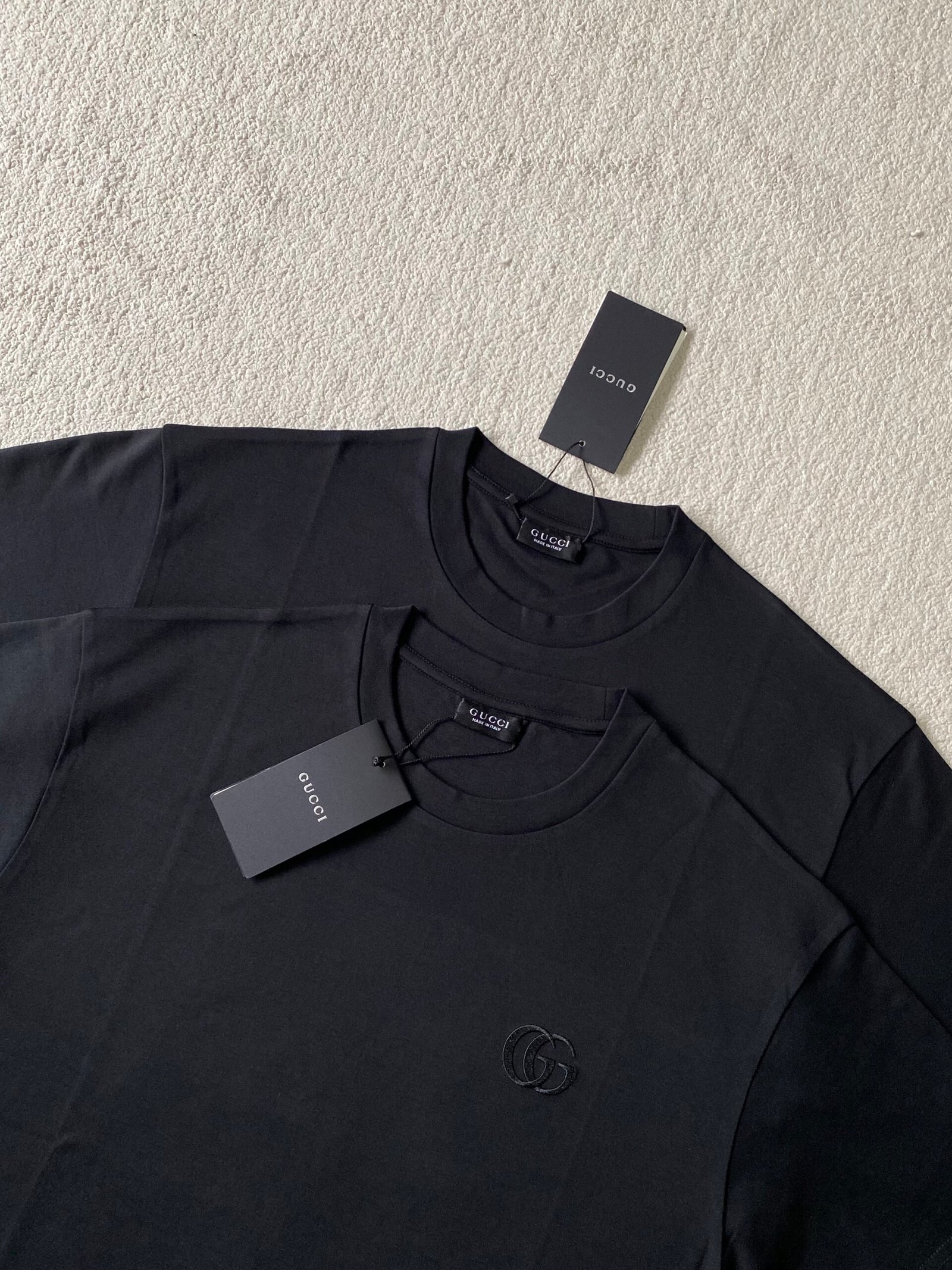 GU Black Double G Round Neck Short Sleeve Shirt M6052303 - Image 9