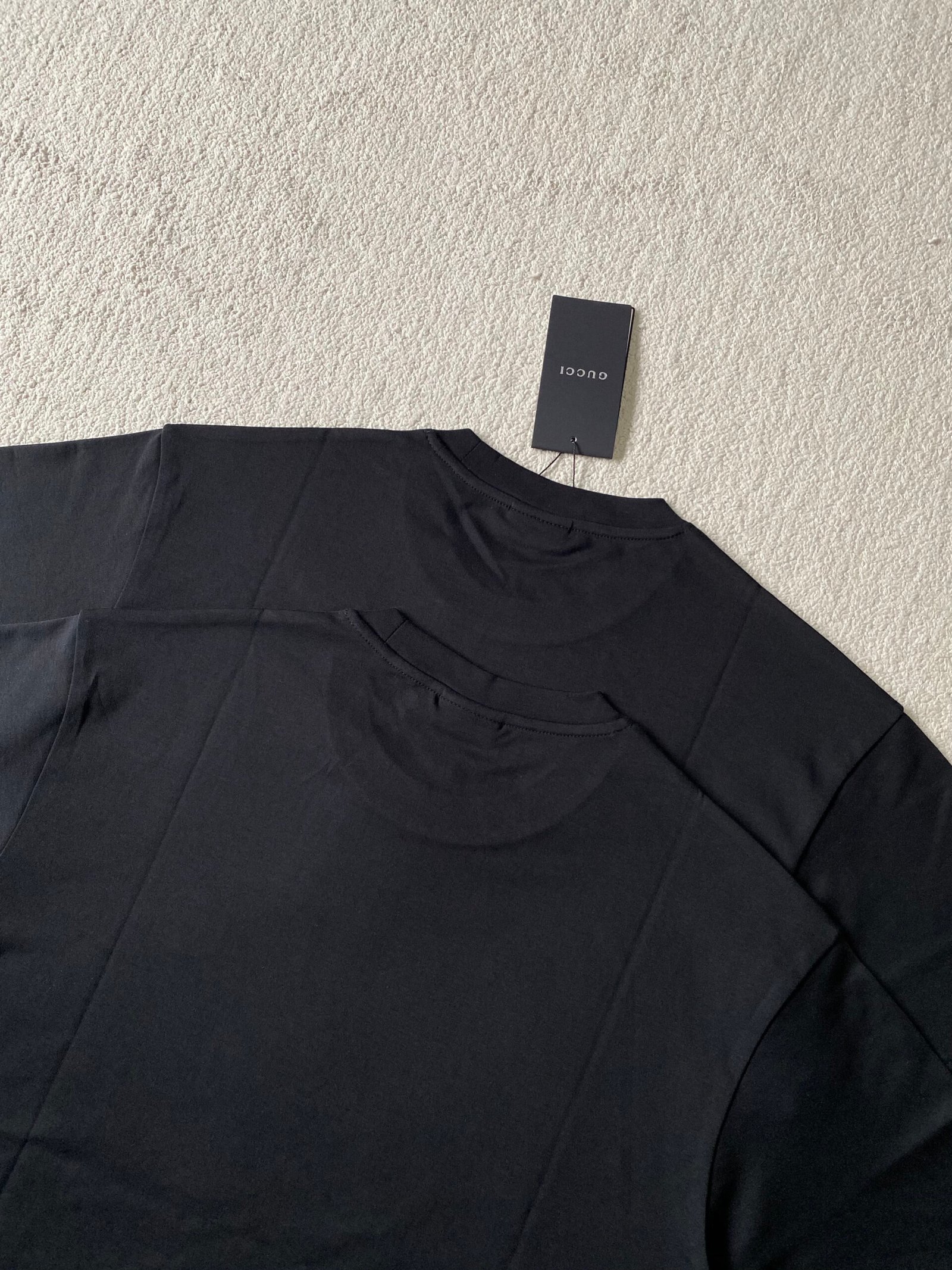 GU Black Double G Round Neck Short Sleeve Shirt M6052303 - Image 7