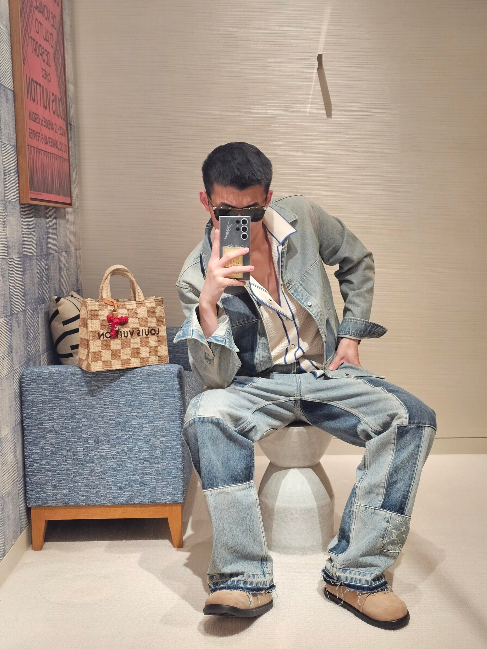 LU Patched Board Denim PantsM6052306 - Image 2