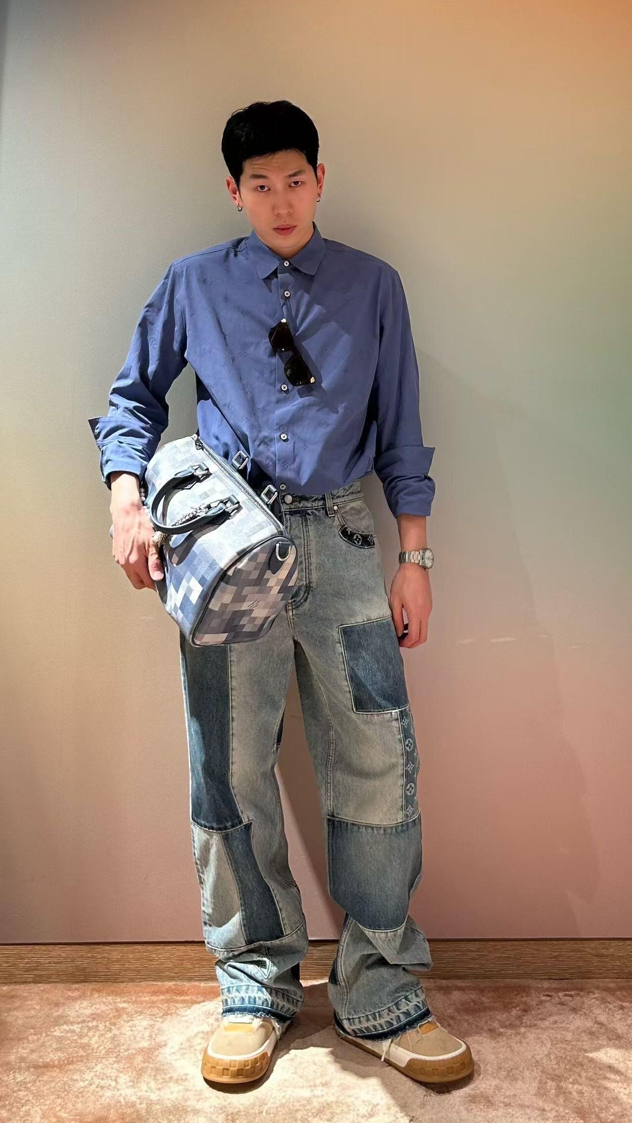 LU Patched Board Denim PantsM6052306 - Image 3