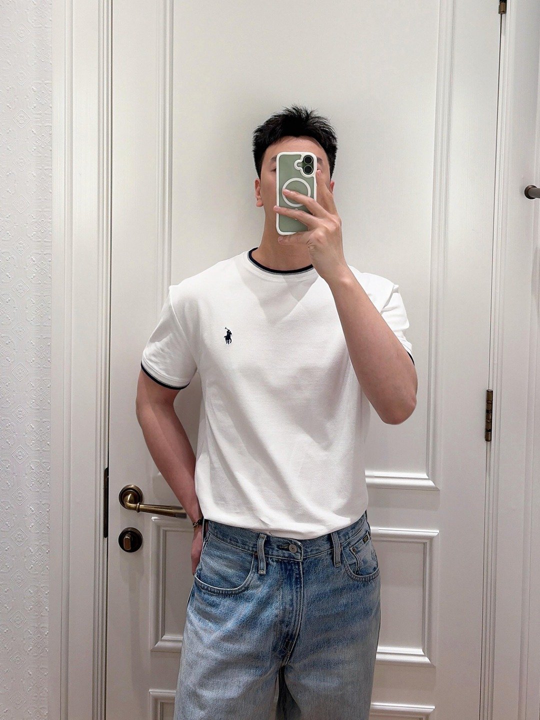 Ralph Lauren 2026 Spring/Summer Collection Small Spur Embroidered Stretch Mesh T-Shirt M6052307 - Image 4
