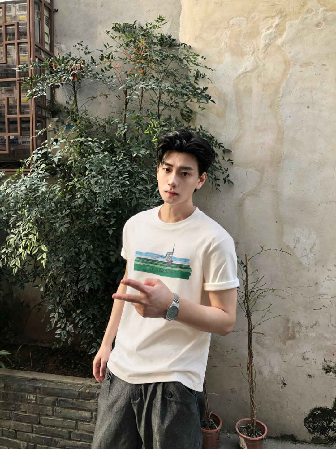 BBR Maze Pattern Round-neck Short-sleeved Shirt M6052501 - Image 2