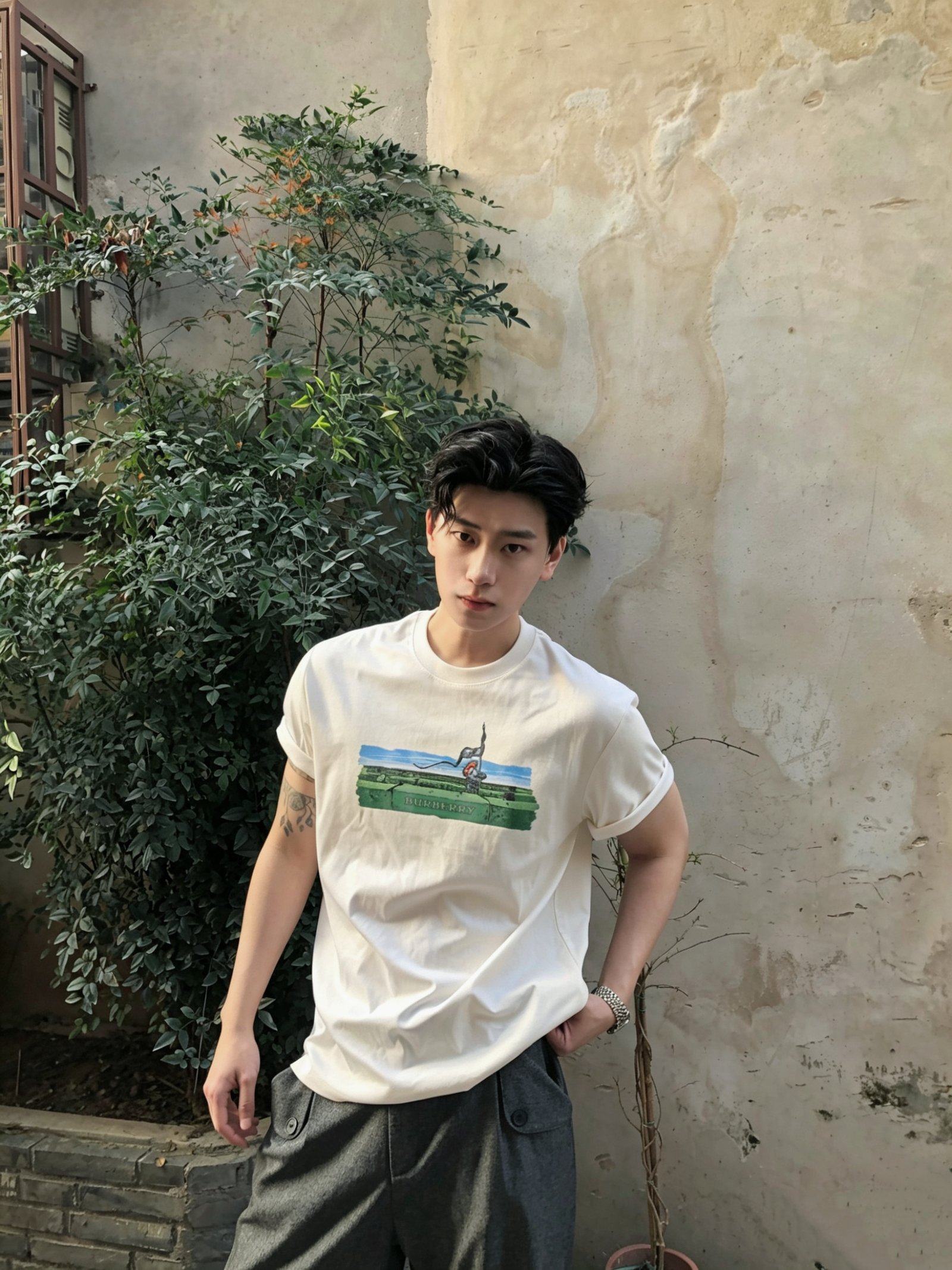 BBR Maze Pattern Round-neck Short-sleeved Shirt M6052501 - Image 3