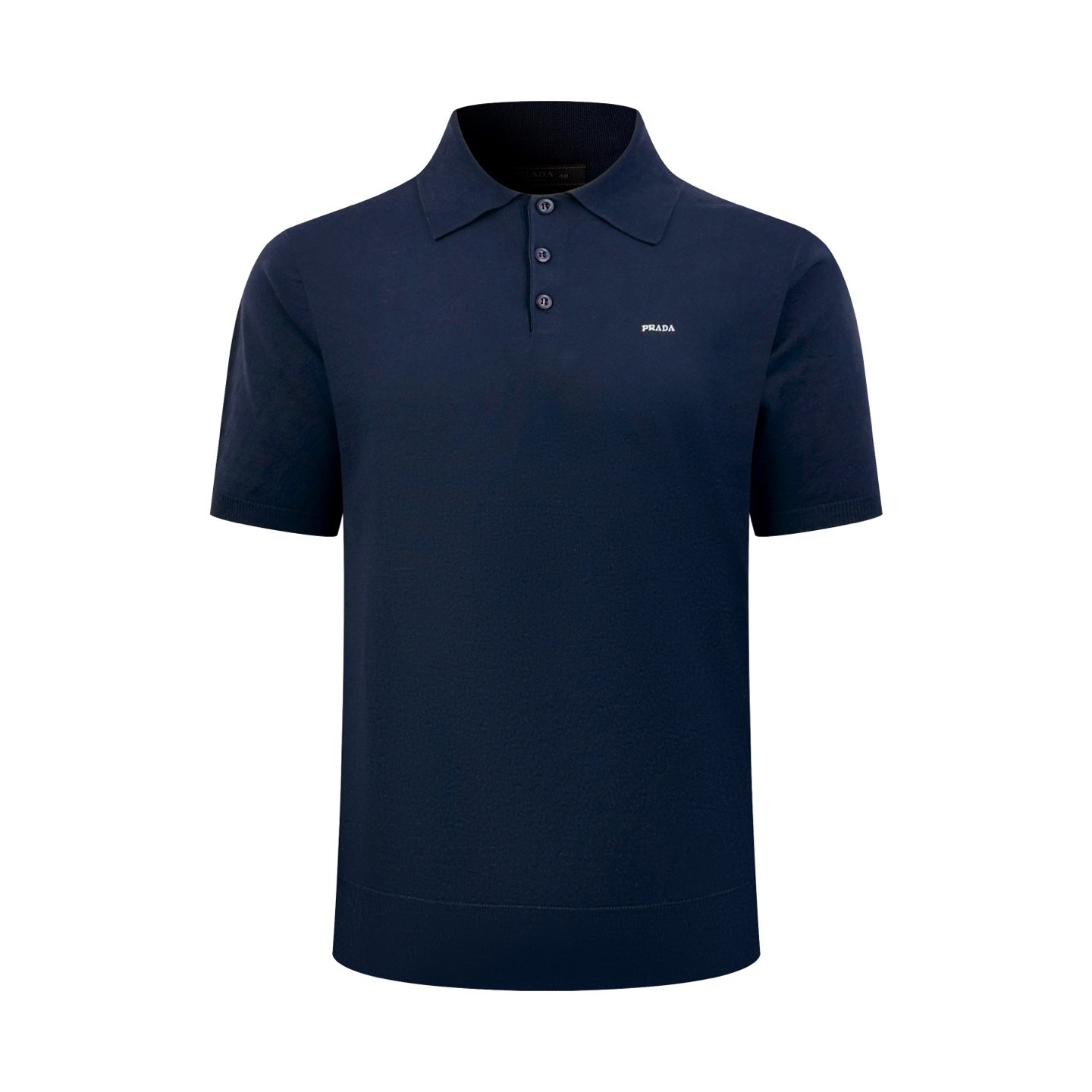 Prada Embroidered Logo Polo Neck Knit Shirt M6052502 - Image 5