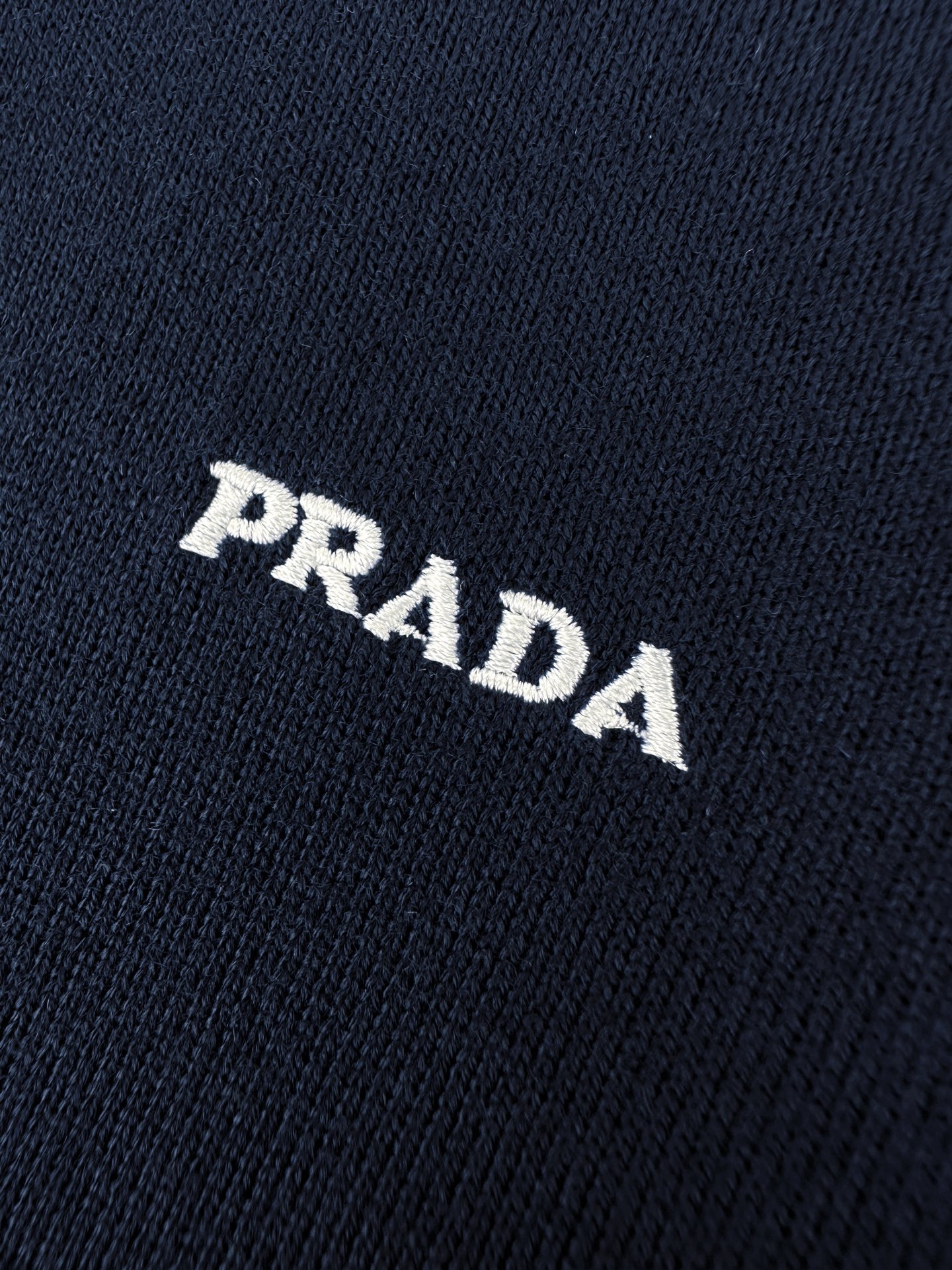 Prada Embroidered Logo Polo Neck Knit Shirt M6052502 - Image 9