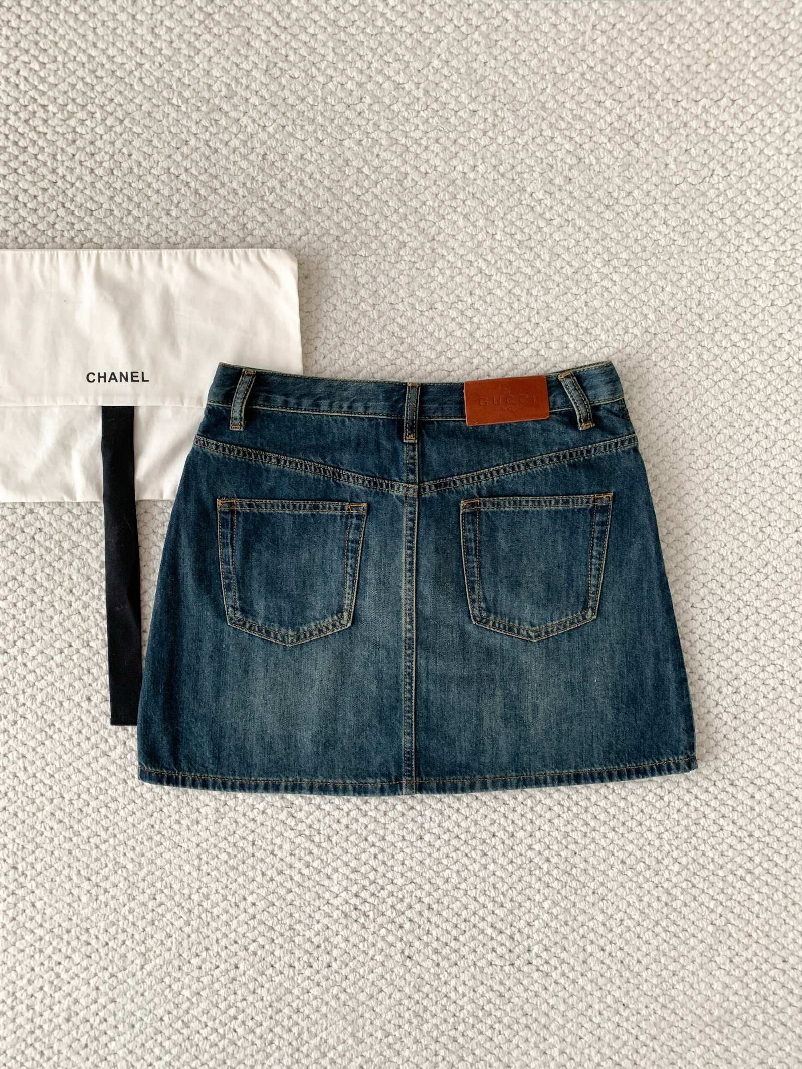Gucci Cotton denim skirt with Horsebit W6052604 - Image 3