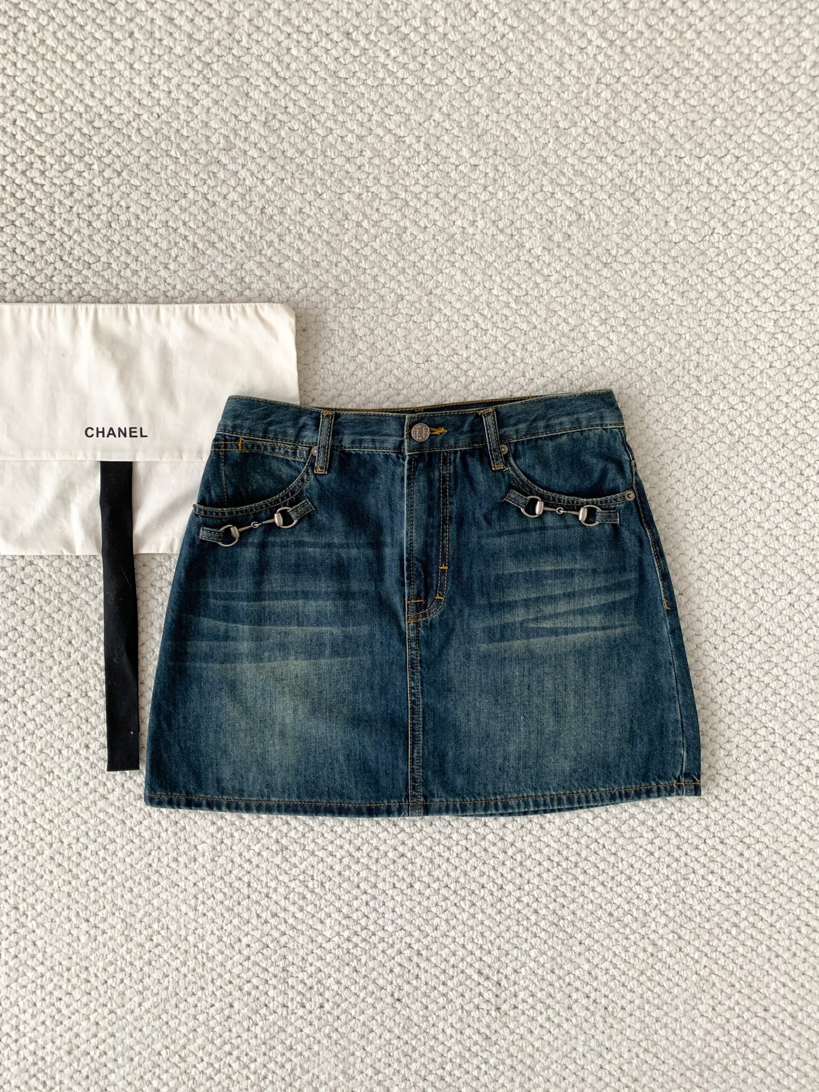 Gucci Cotton denim skirt with Horsebit W6052604