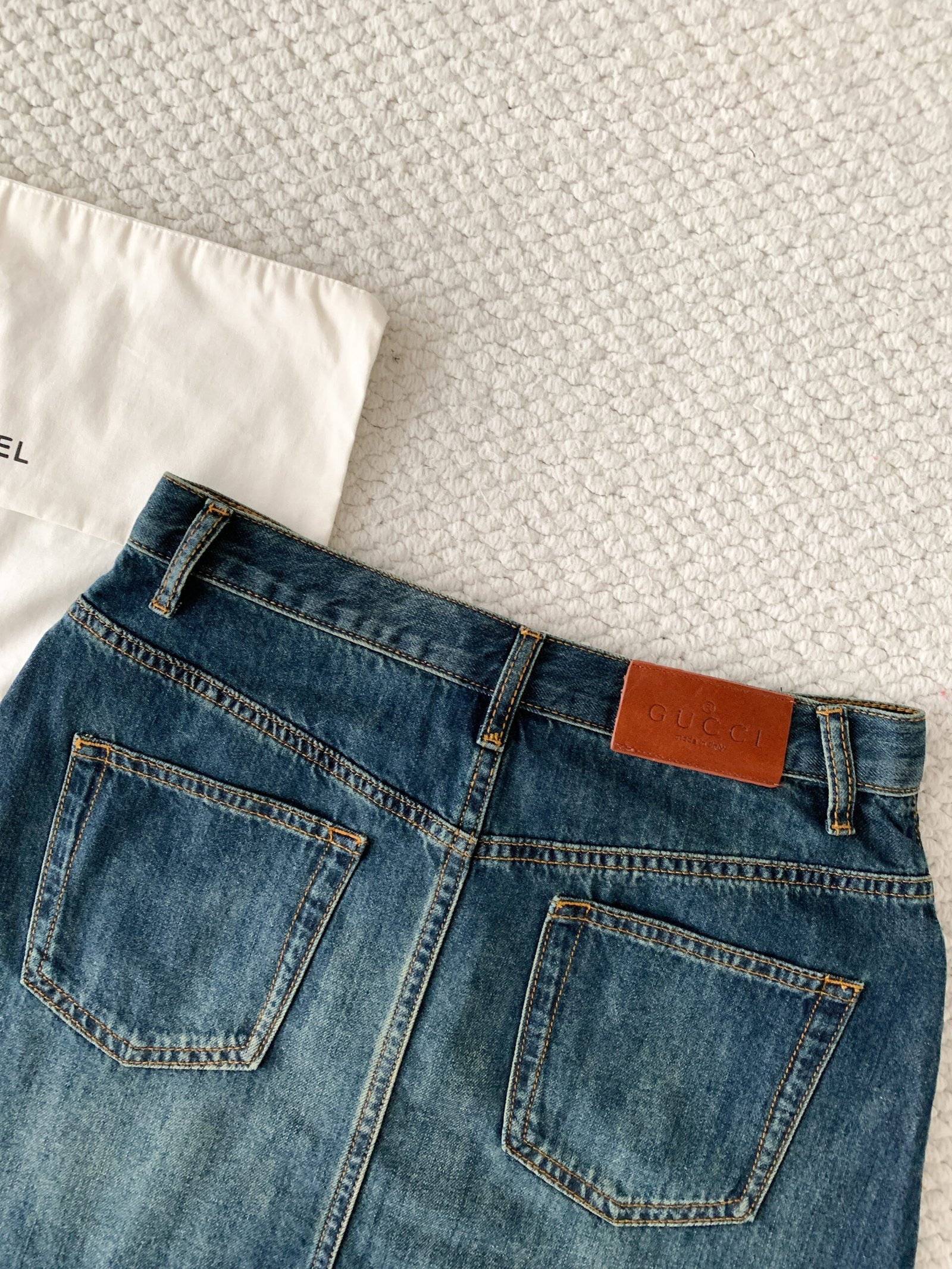 Gucci Cotton denim skirt with Horsebit W6052604 - Image 6