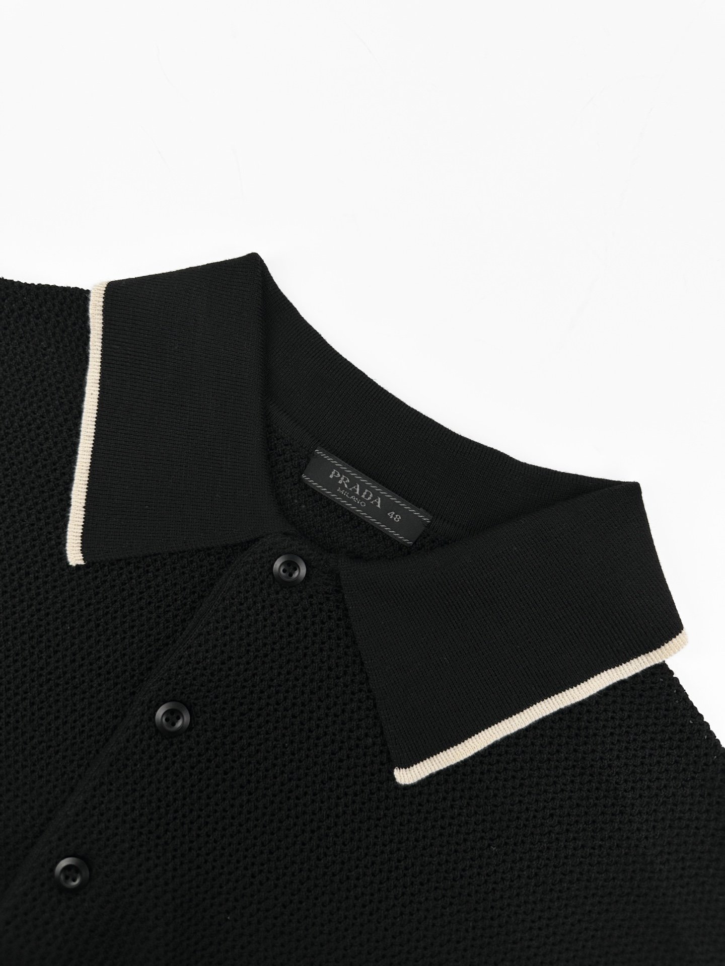 Prada logo mesh Polo-neck knit sweater M6052604 - Image 8