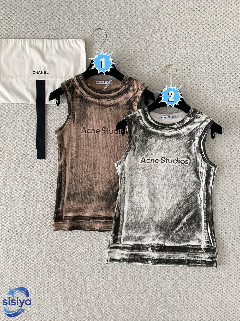 Acne Studios - Layered logo tank top W6052802