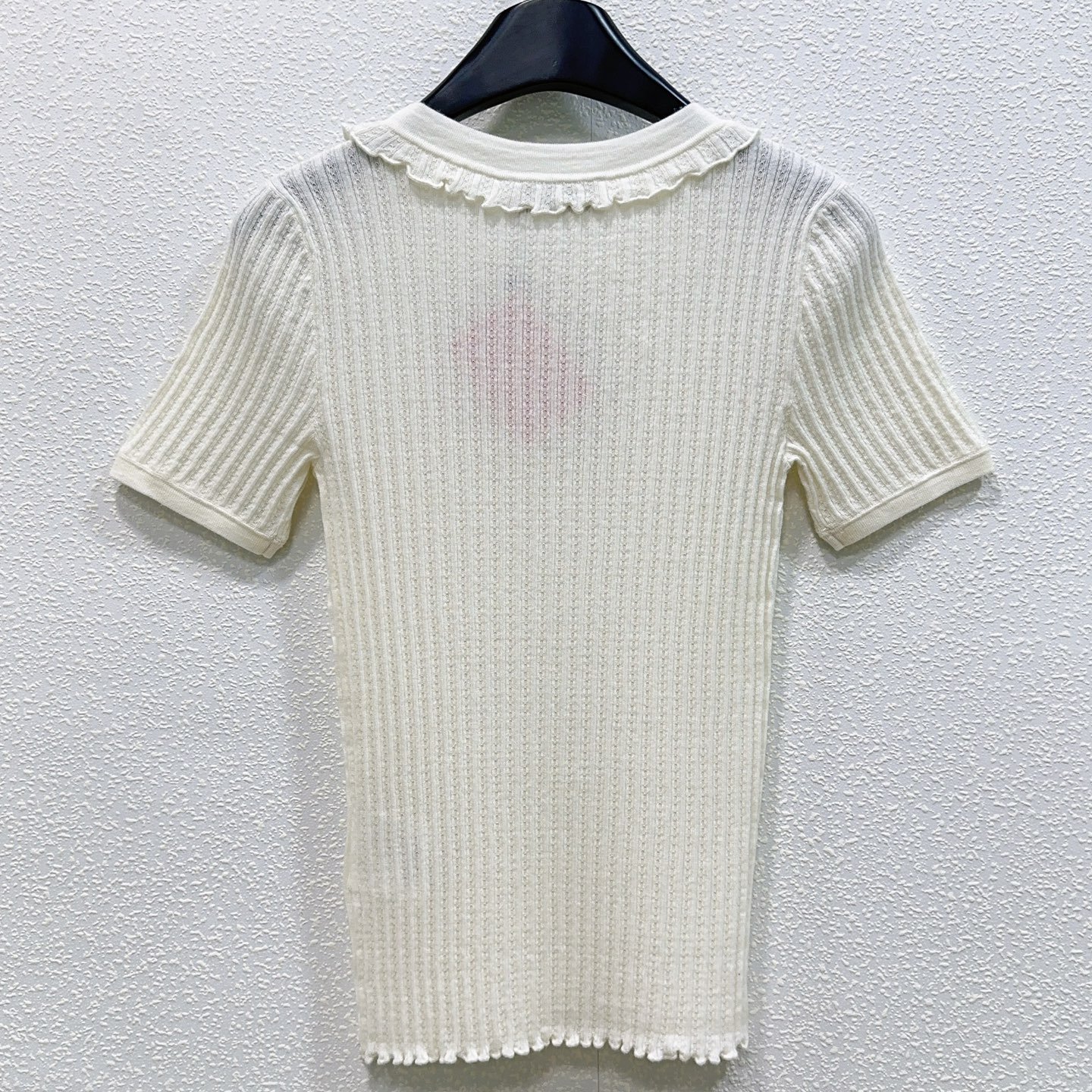 Miu Miu lace-trimmed cotton T-shirt. W6052901 - Image 3
