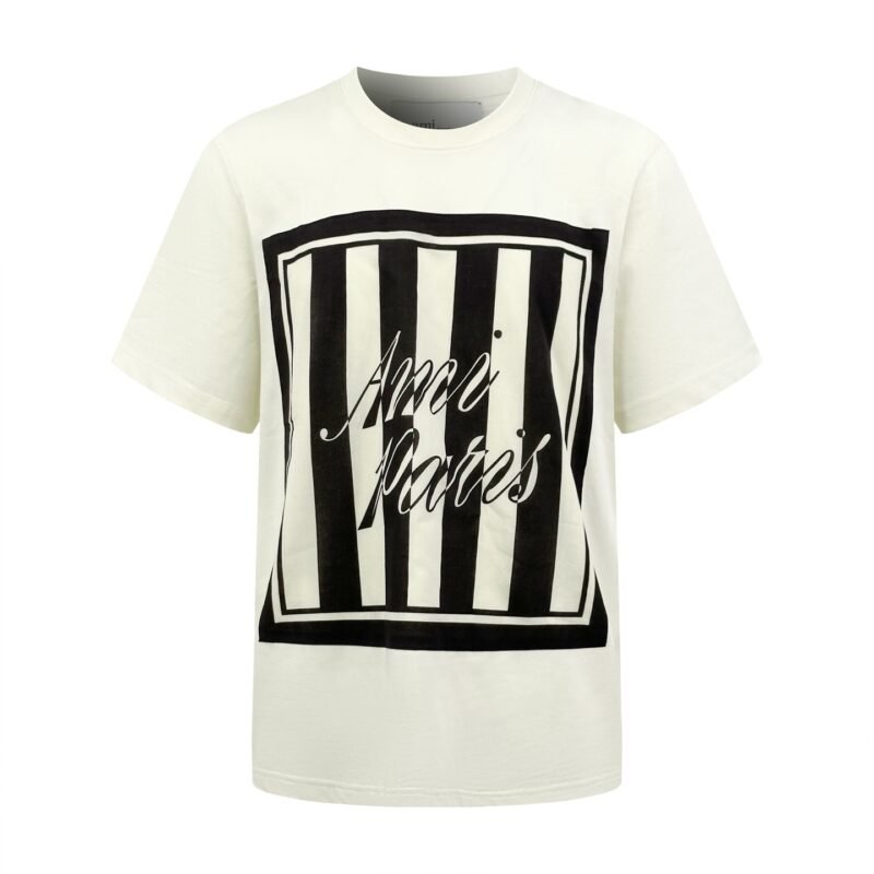 Ami Paris Lettered Square Scarf Short Sleeve Shirt M6052903