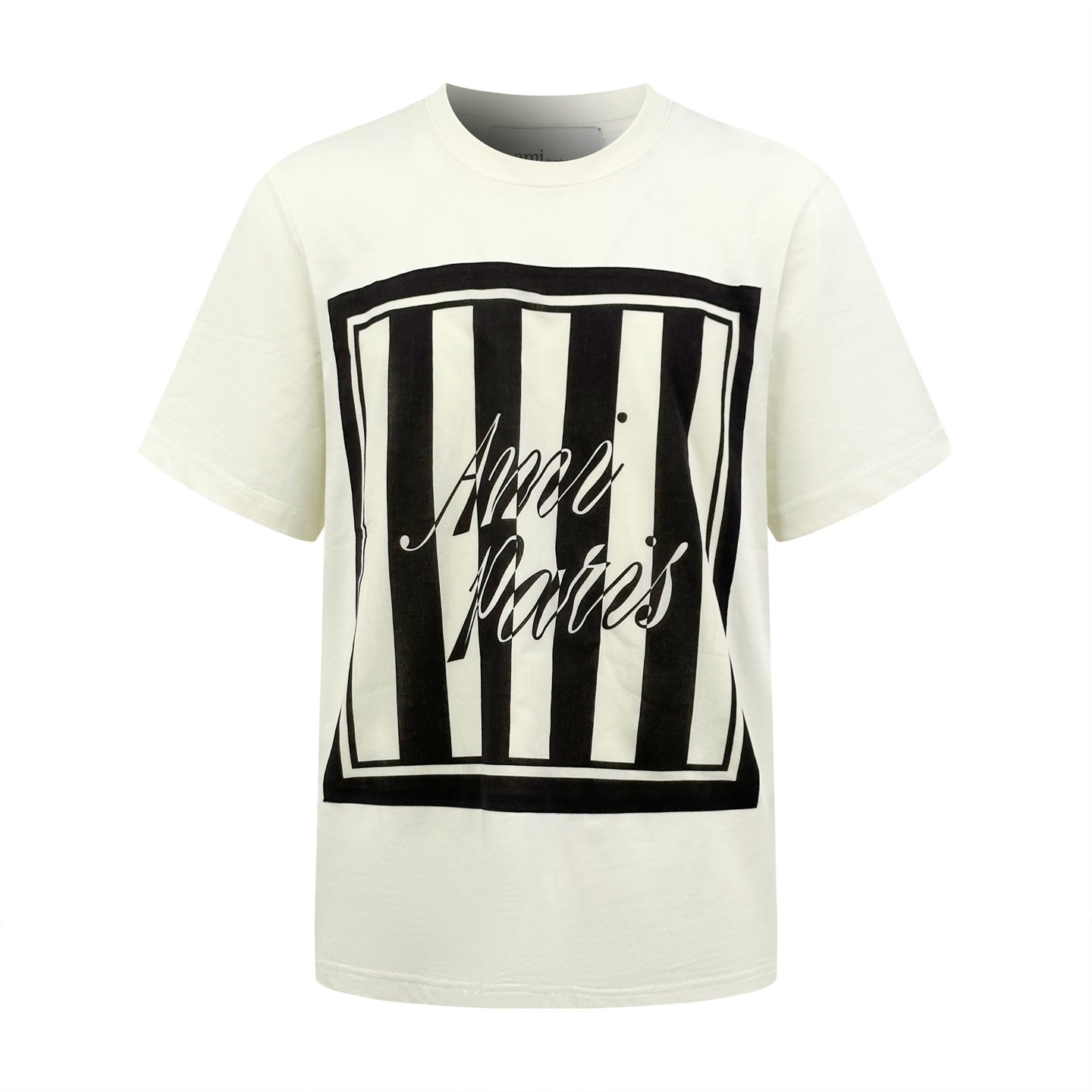 Ami Paris Lettered Square Scarf Short Sleeve Shirt M6052903