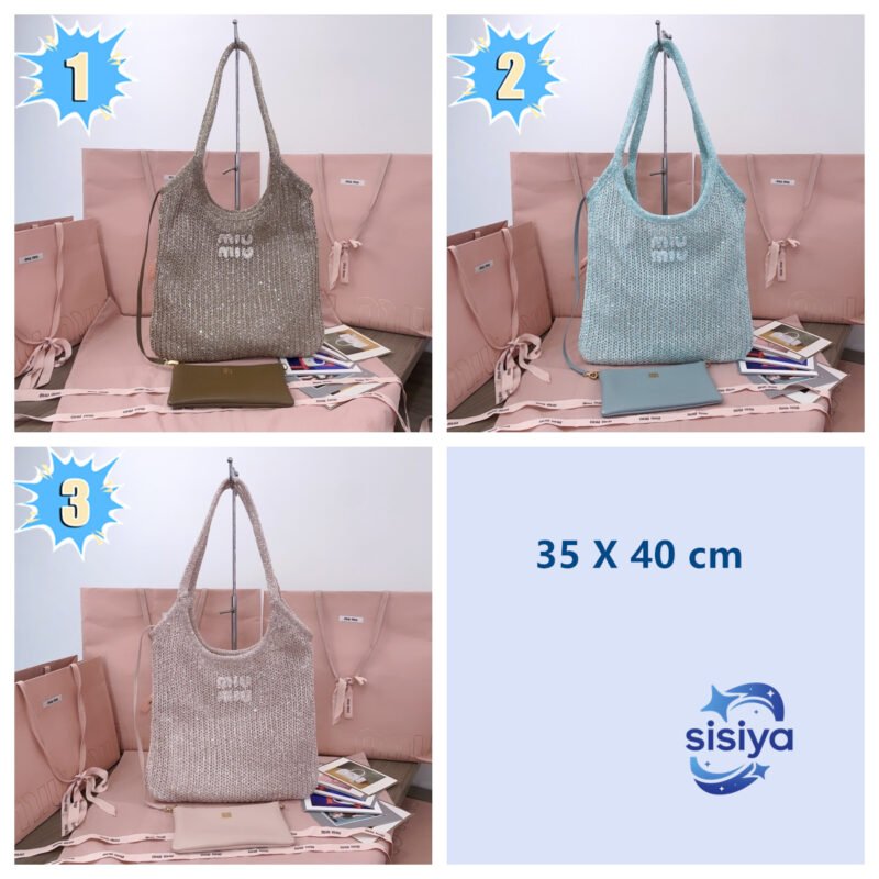 35 X 40 cm New product sequined net fabric IVY handbag  B6053006