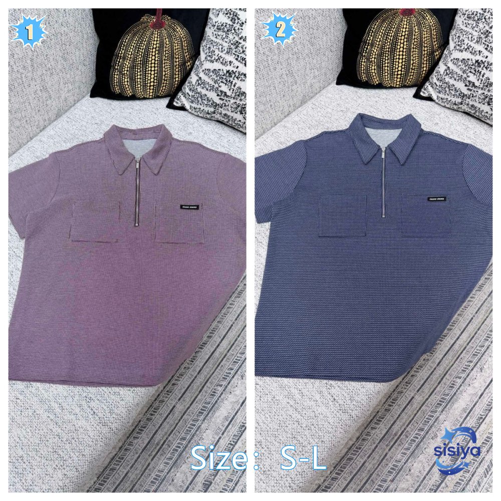 MIUMIU 26ss Spring/Summer Knit Polo Shirt T-Shirt Short SleeveM6051106