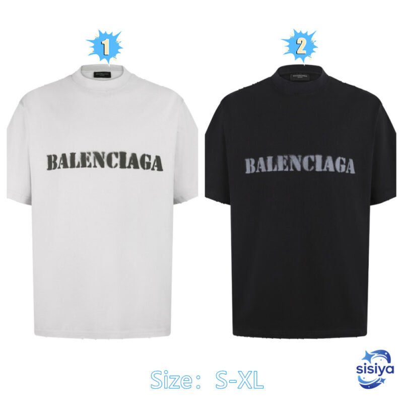BALENCIAGA 2026 Spring/Summer Collection Letter-Printed Crew Neck Short-Sleeved T-Shirt M6051404