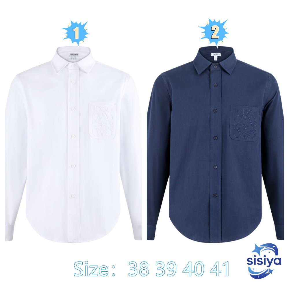 LOEWE 26SS Cotton Embroidered LOGO Logo Long-Sleeved Shirt M6051902