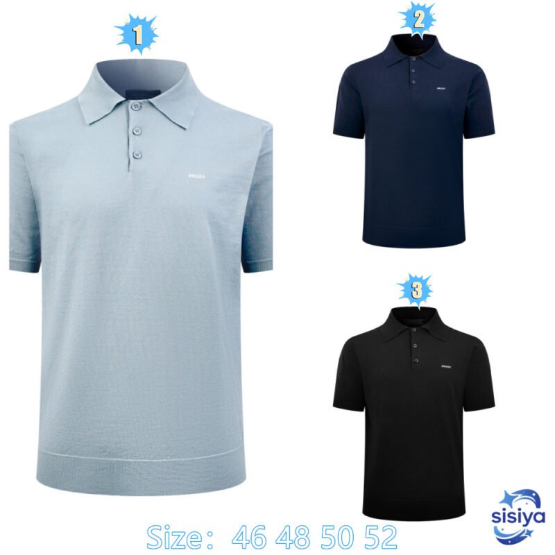 Prada Embroidered Logo Polo Neck Knit Shirt M6052502