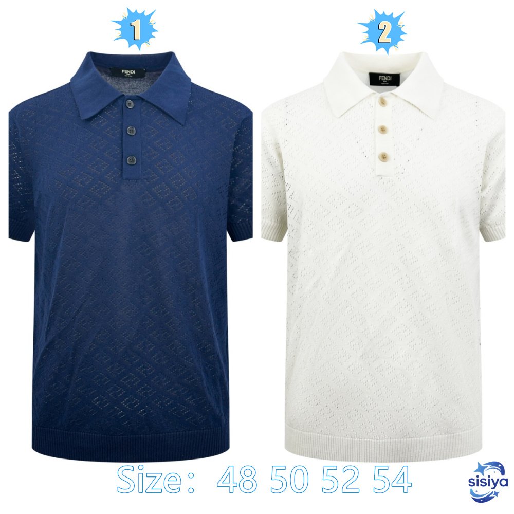 Fendi FF Jacquard Polo-neck Knit Shirt M6052105
