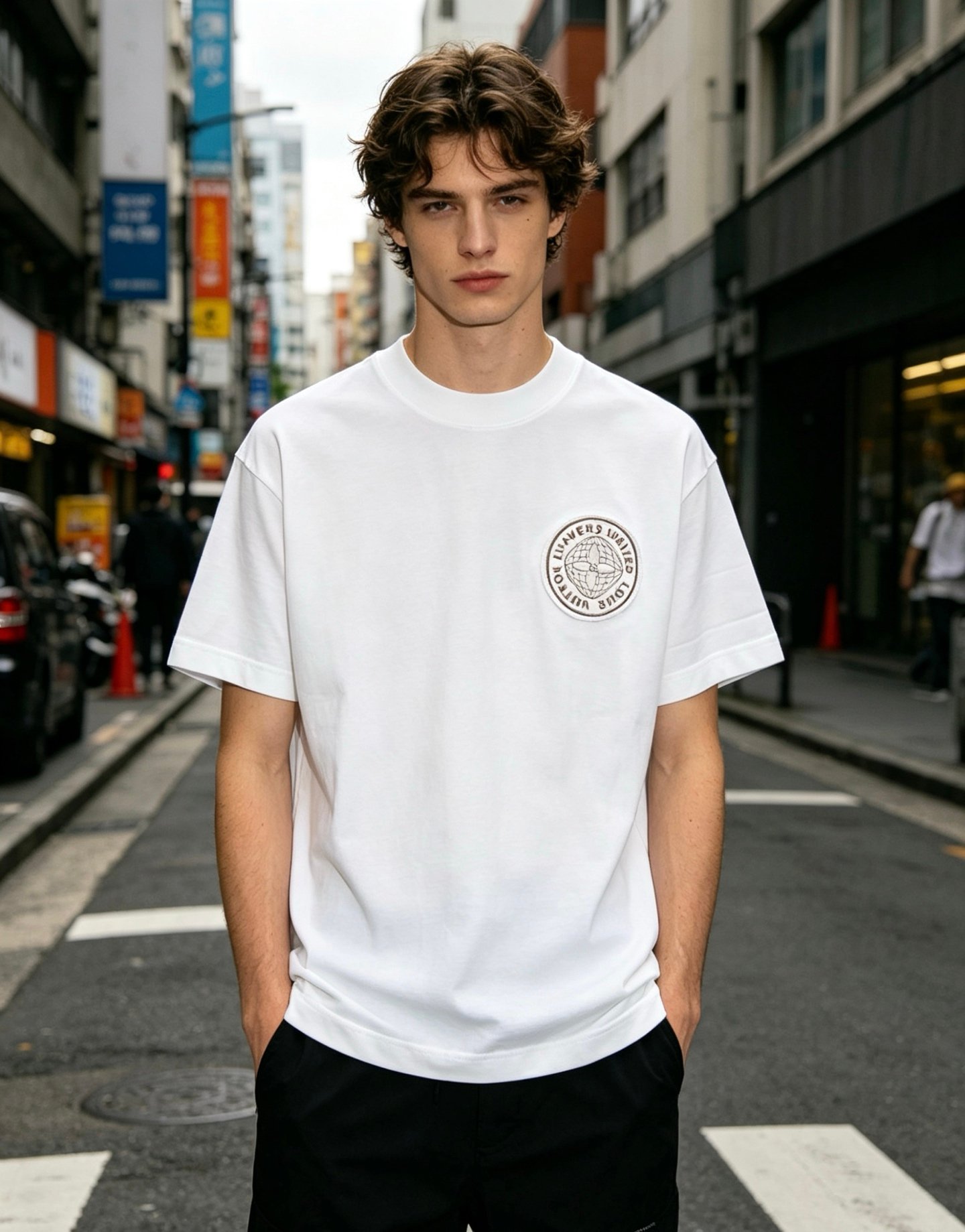 LV~ Patch embroidery style short sleeve shirt M6060105 - Image 2