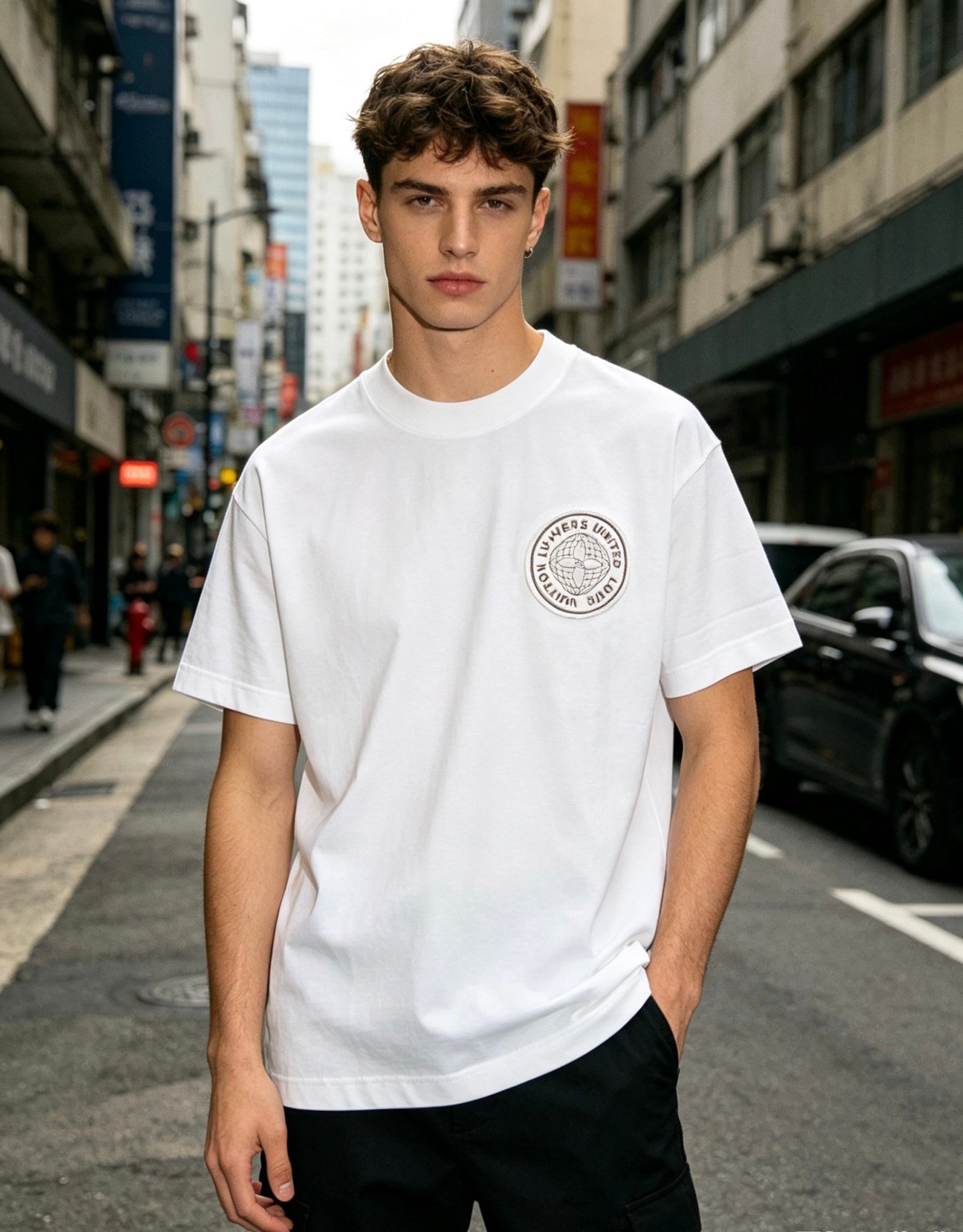 LV~ Patch embroidery style short sleeve shirt M6060105 - Image 3