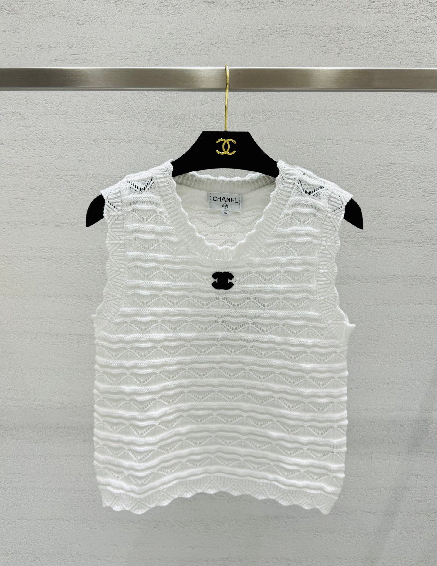 CHANEL Knitted V-Neck Top W6060104