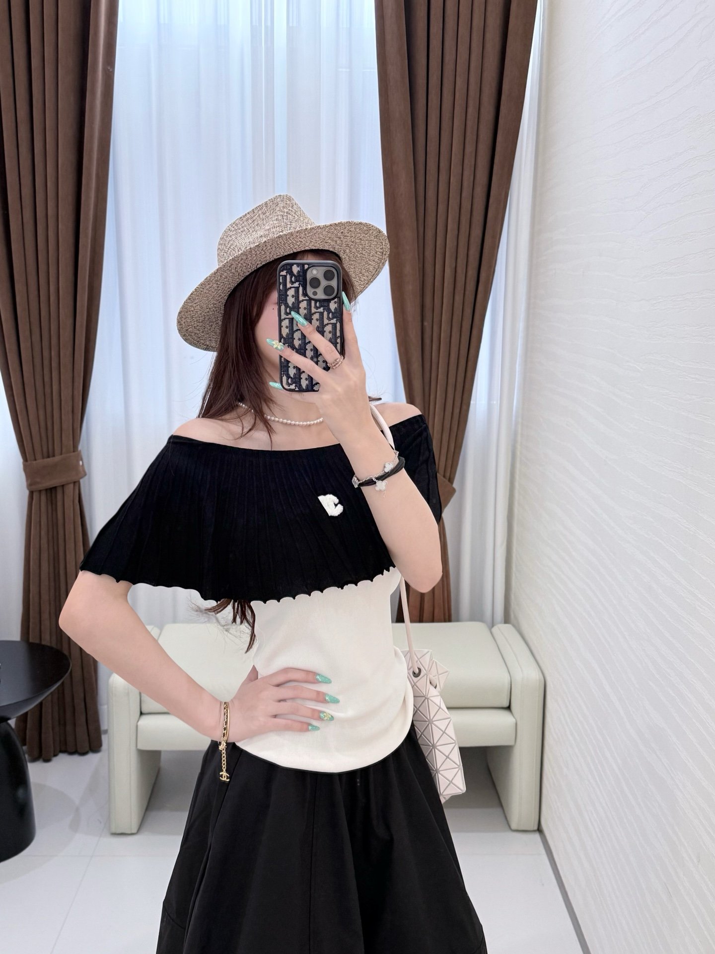 Chanel black and white contrast knit top W6060204 - Image 8