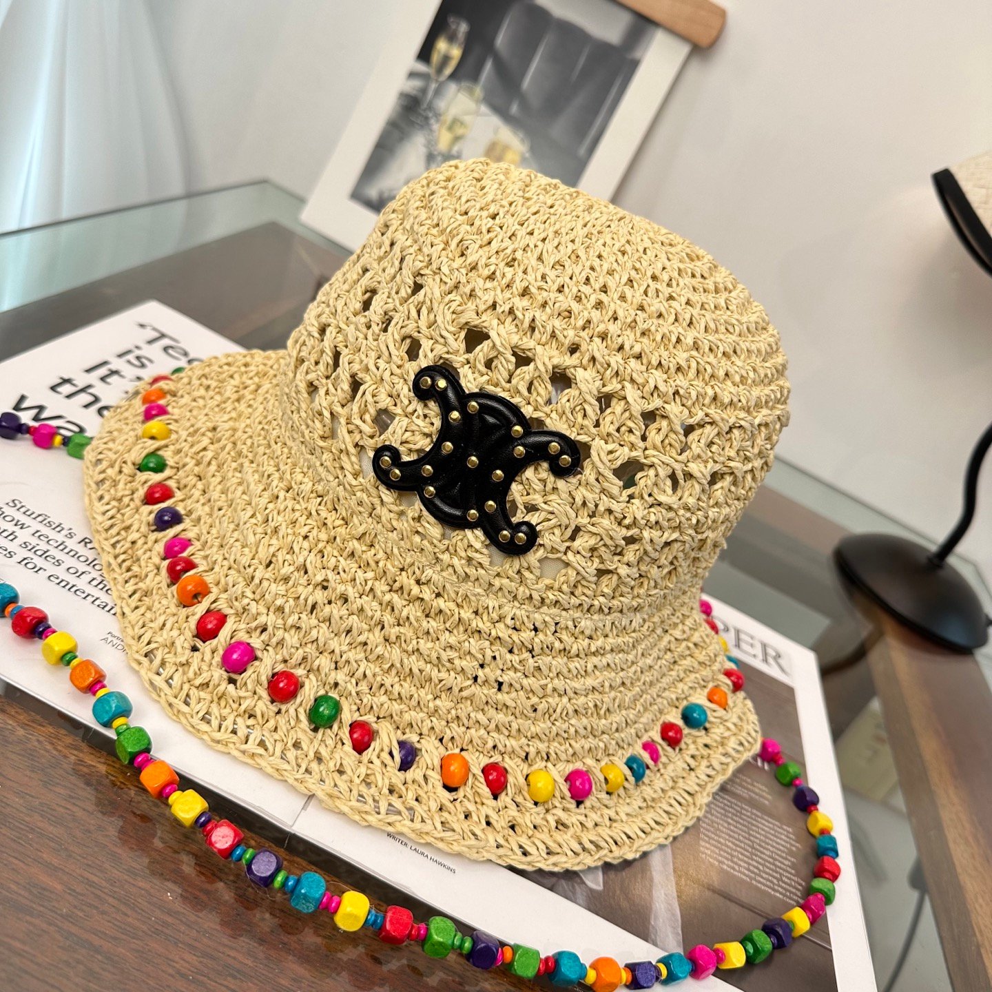 CELINE Triomphe Rafi Grass Fisherman Hat B6060201 - Image 2