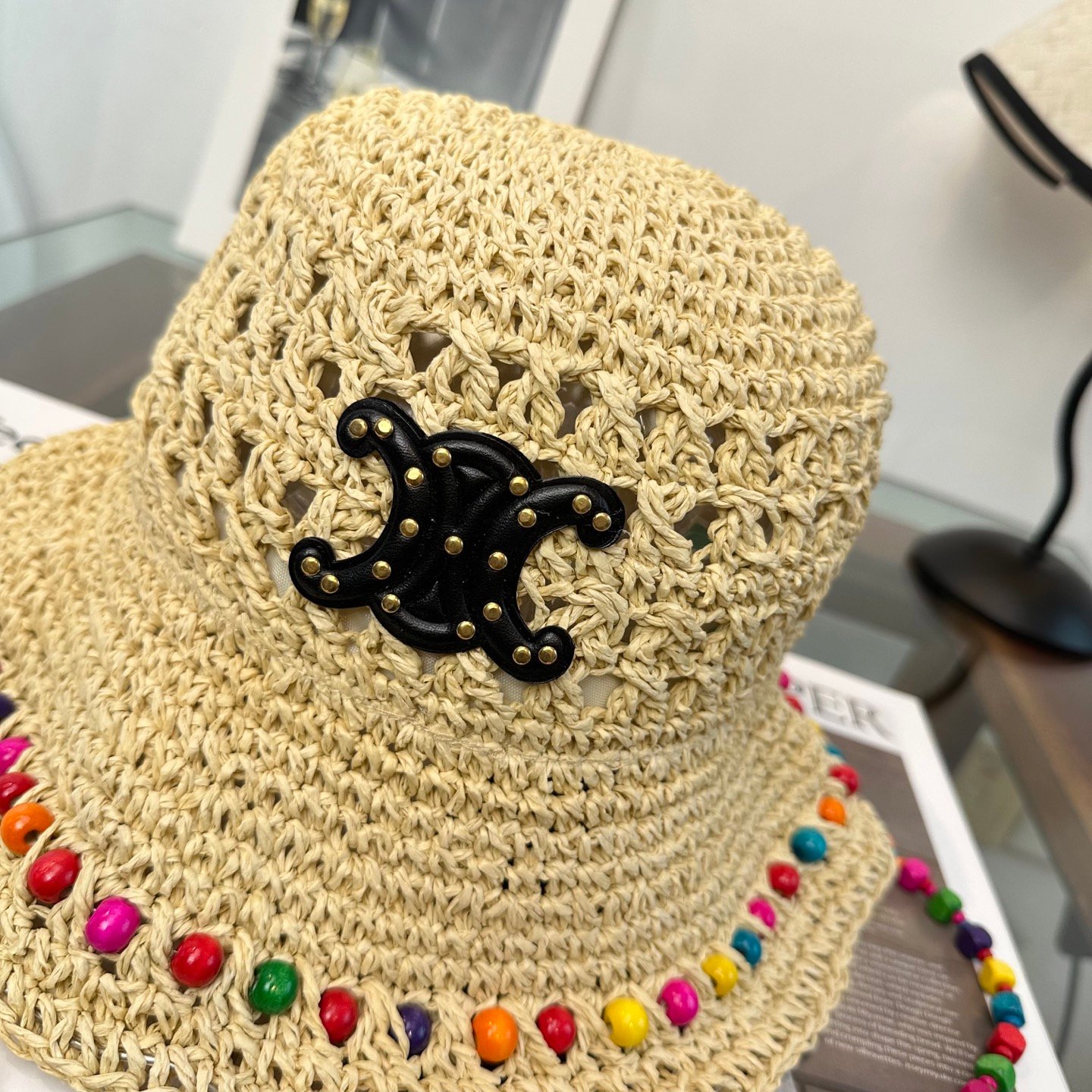 CELINE Triomphe Rafi Grass Fisherman Hat B6060201 - Image 3