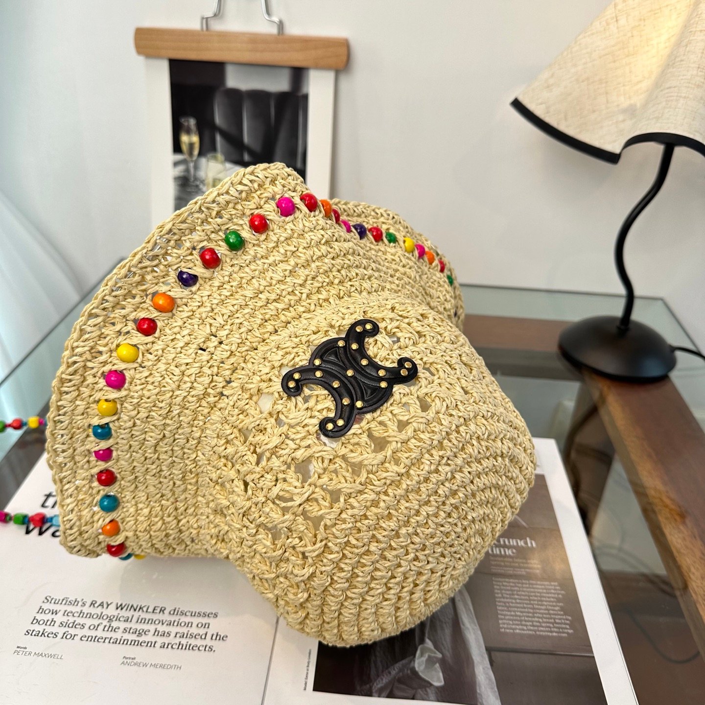 CELINE Triomphe Rafi Grass Fisherman Hat B6060201 - Image 5