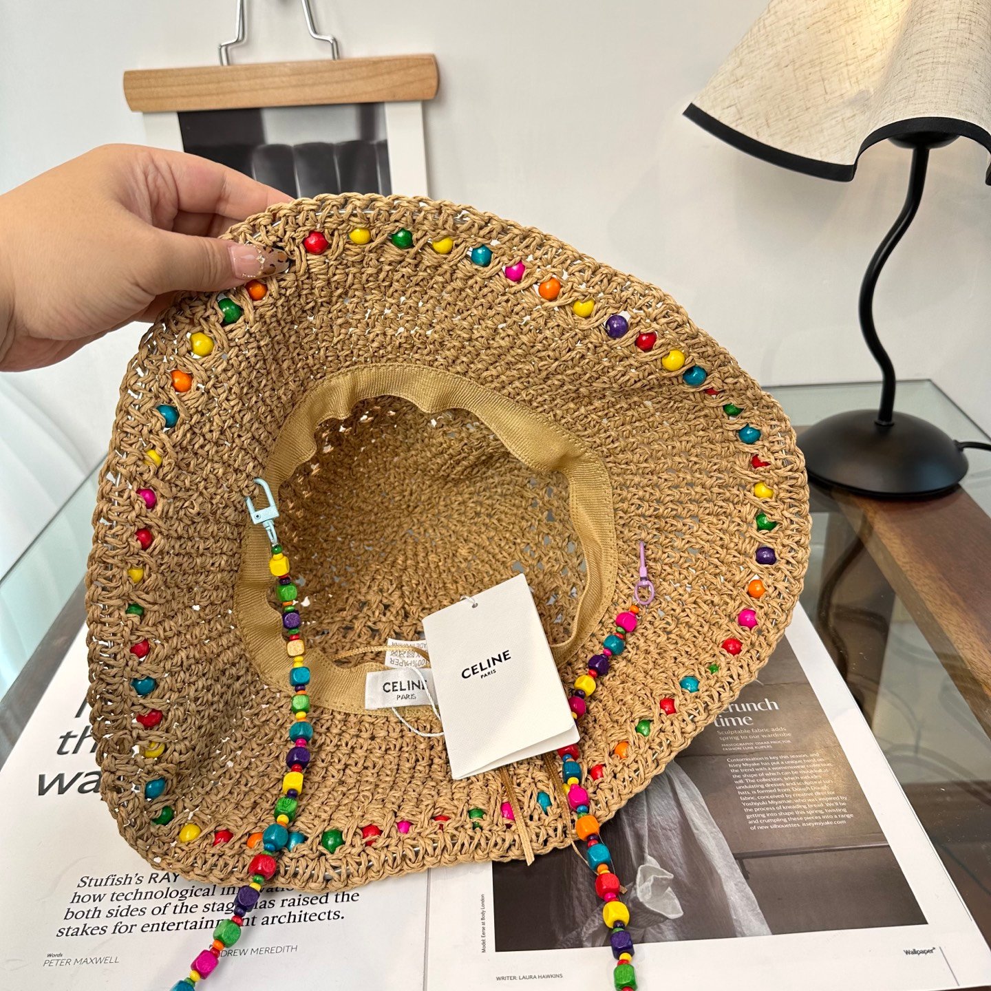 CELINE Triomphe Rafi Grass Fisherman Hat B6060201 - Image 9